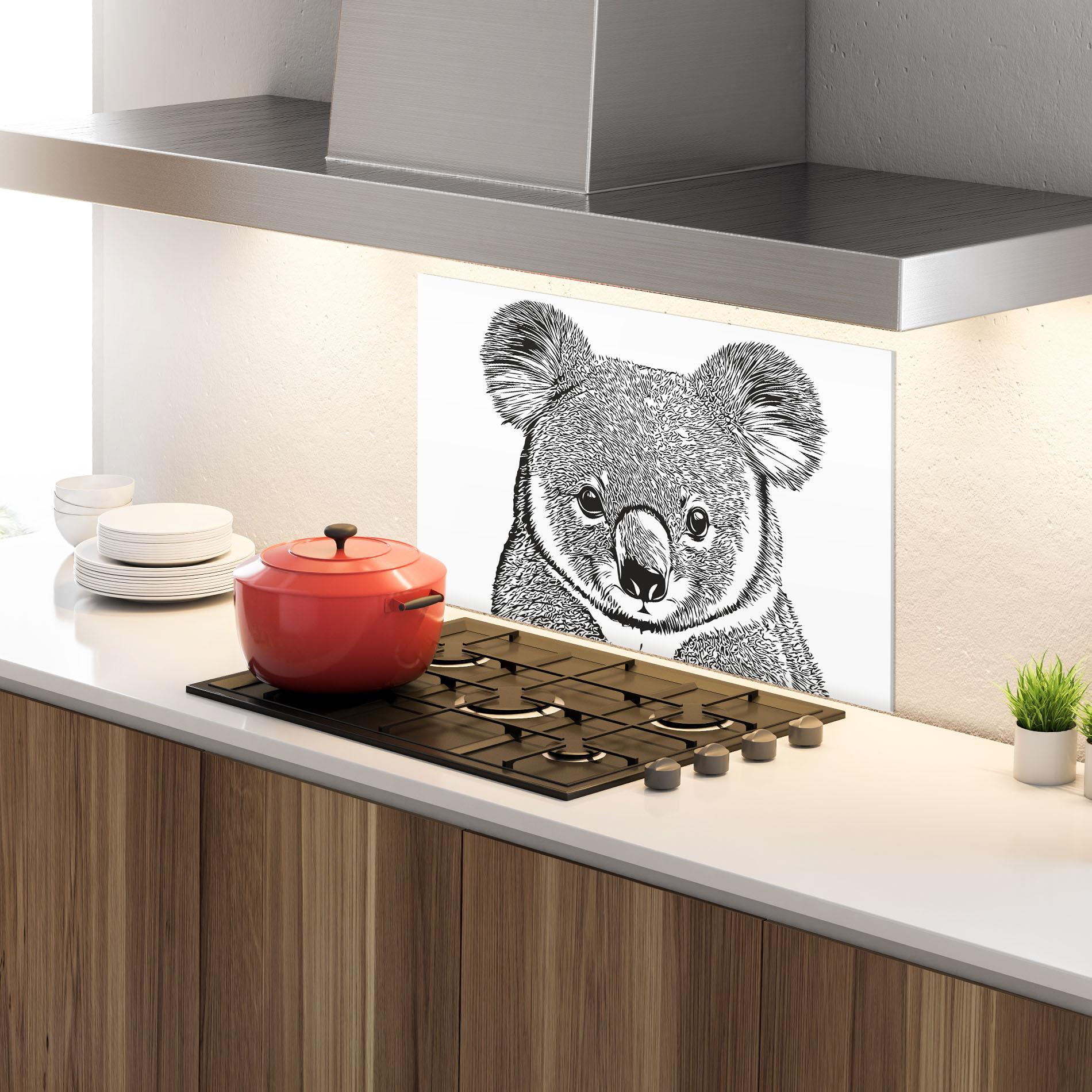 Стъклен панел за кухня Koala Line mockup 4