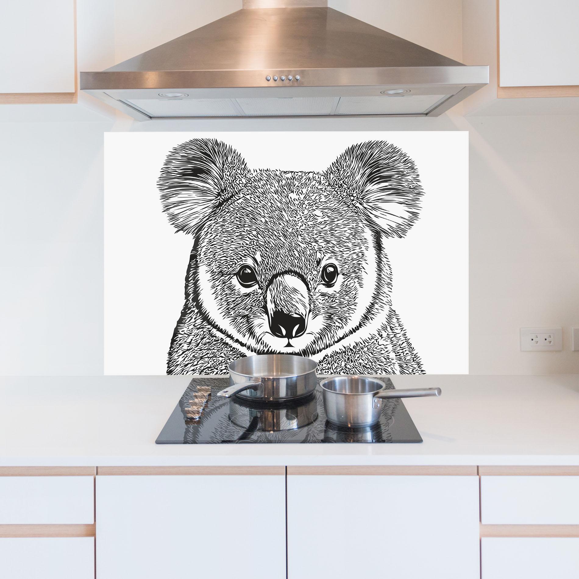 Стъклен панел за кухня Koala Line mockup 5