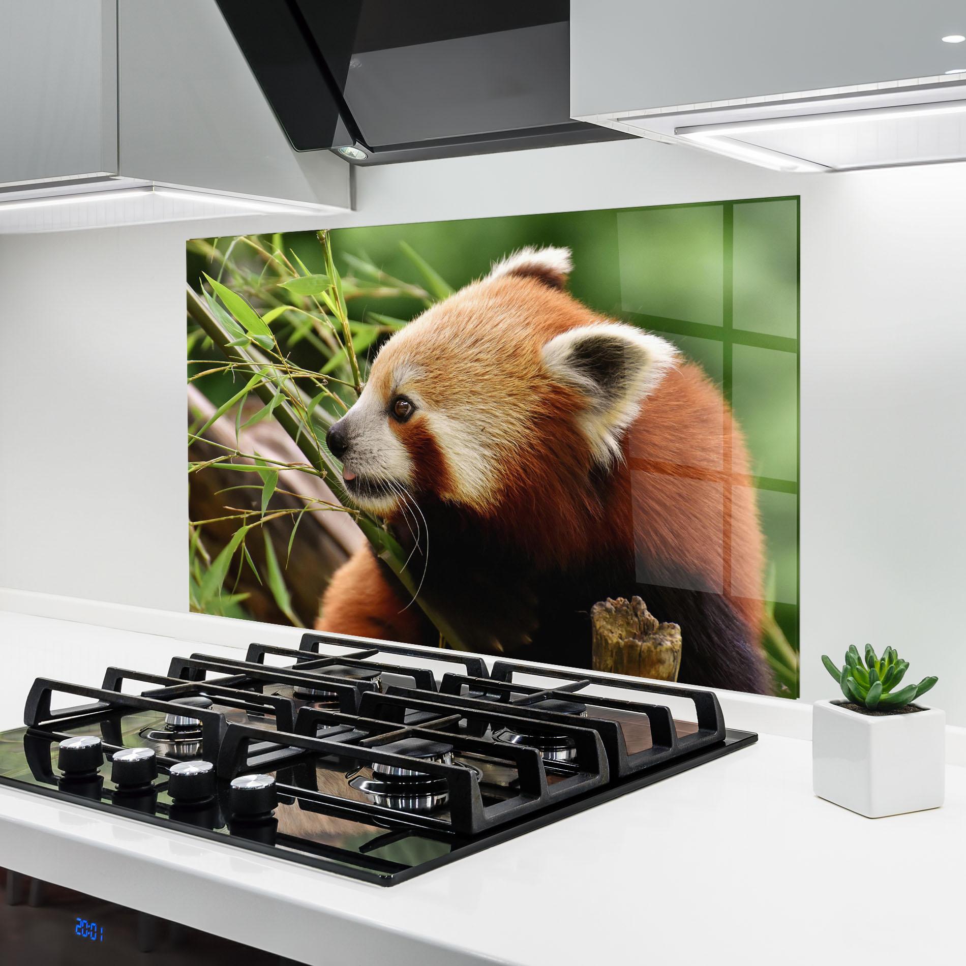 Стъклен панел за кухня Cute Red Panda mockup 6