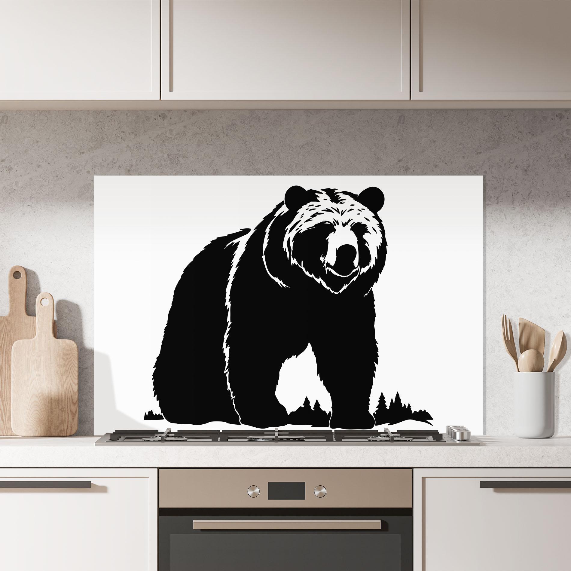 Стъклен панел за кухня Forest Bear Shape mockup 7