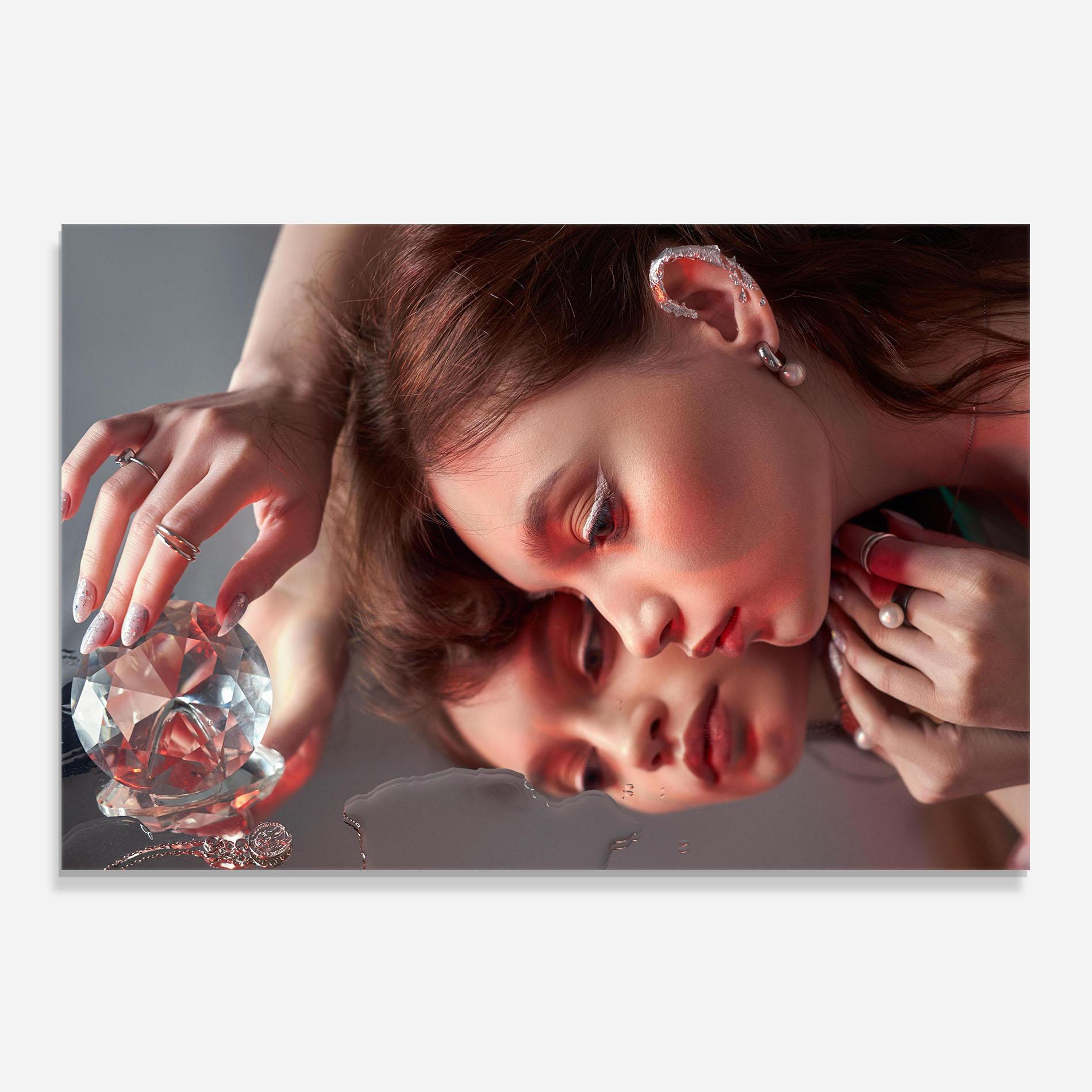 Стъклен панел за кухня Big Diamond Hand mockup 0