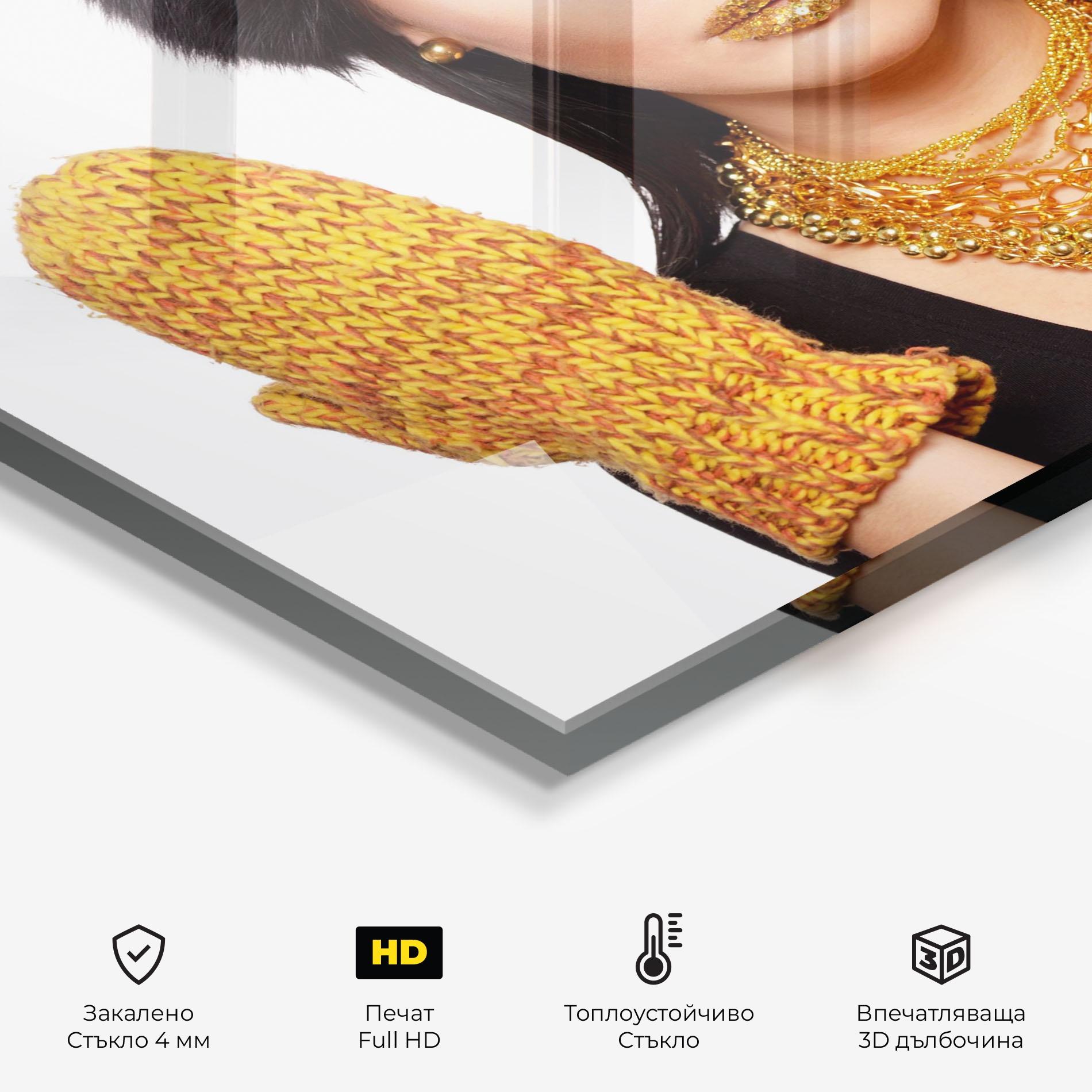 Стъклен панел за кухня Iteresting Gold Accessories mockup 2