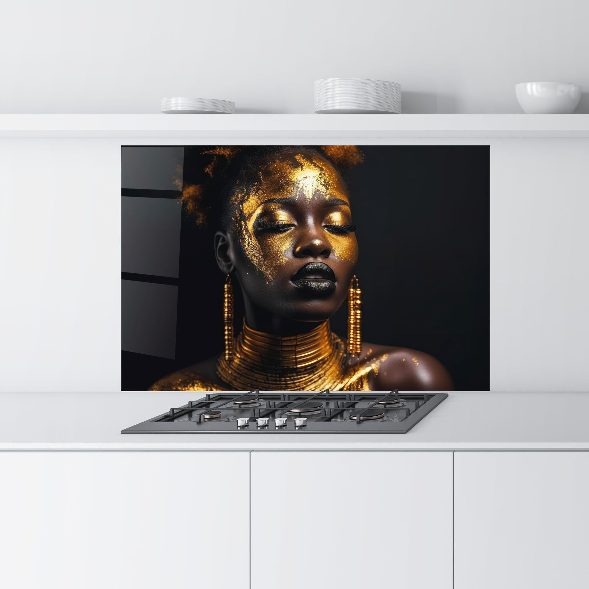 Gold Makeup Black Lips mockup 9