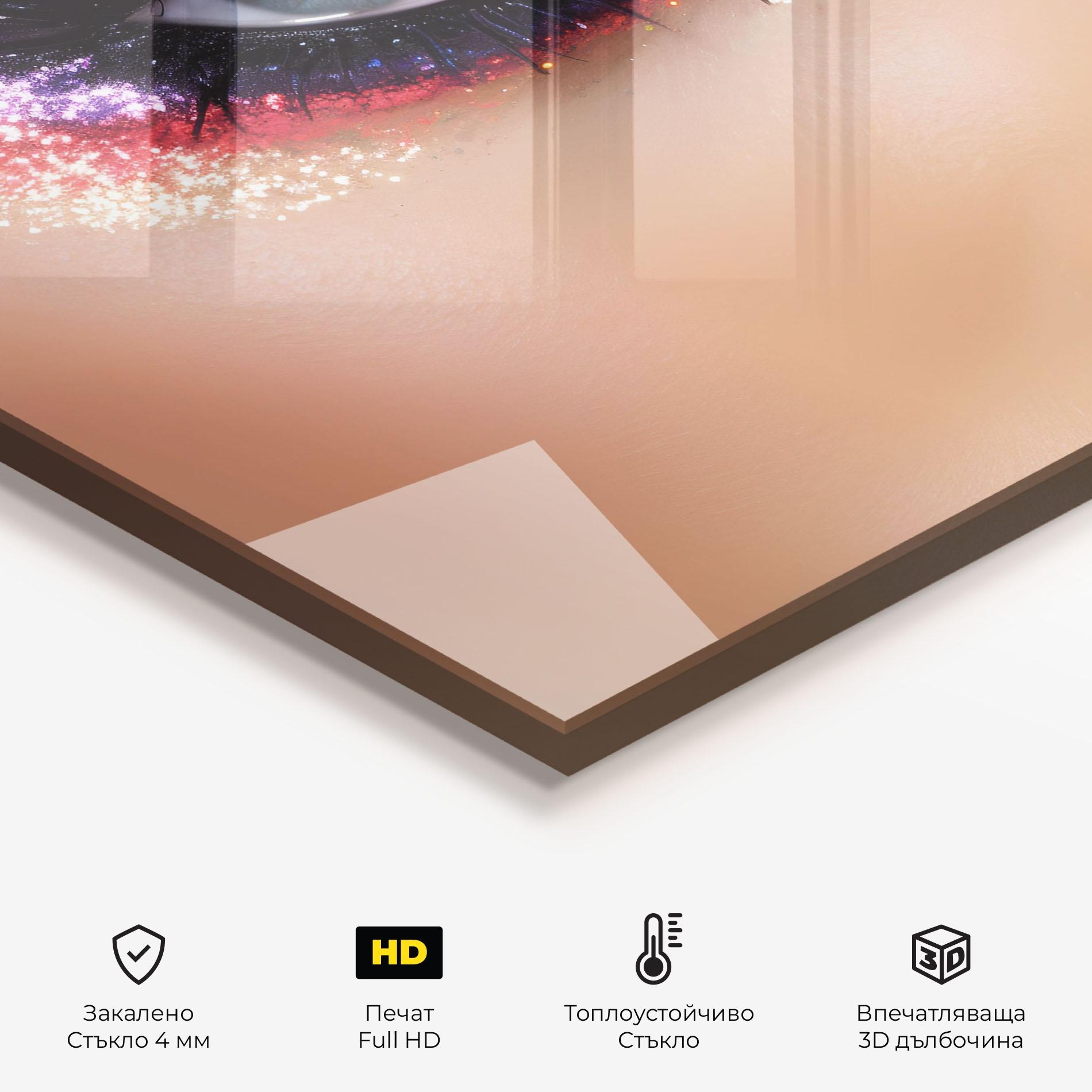 Стъклен панел за кухня Feminine Makeup Model mockup 2