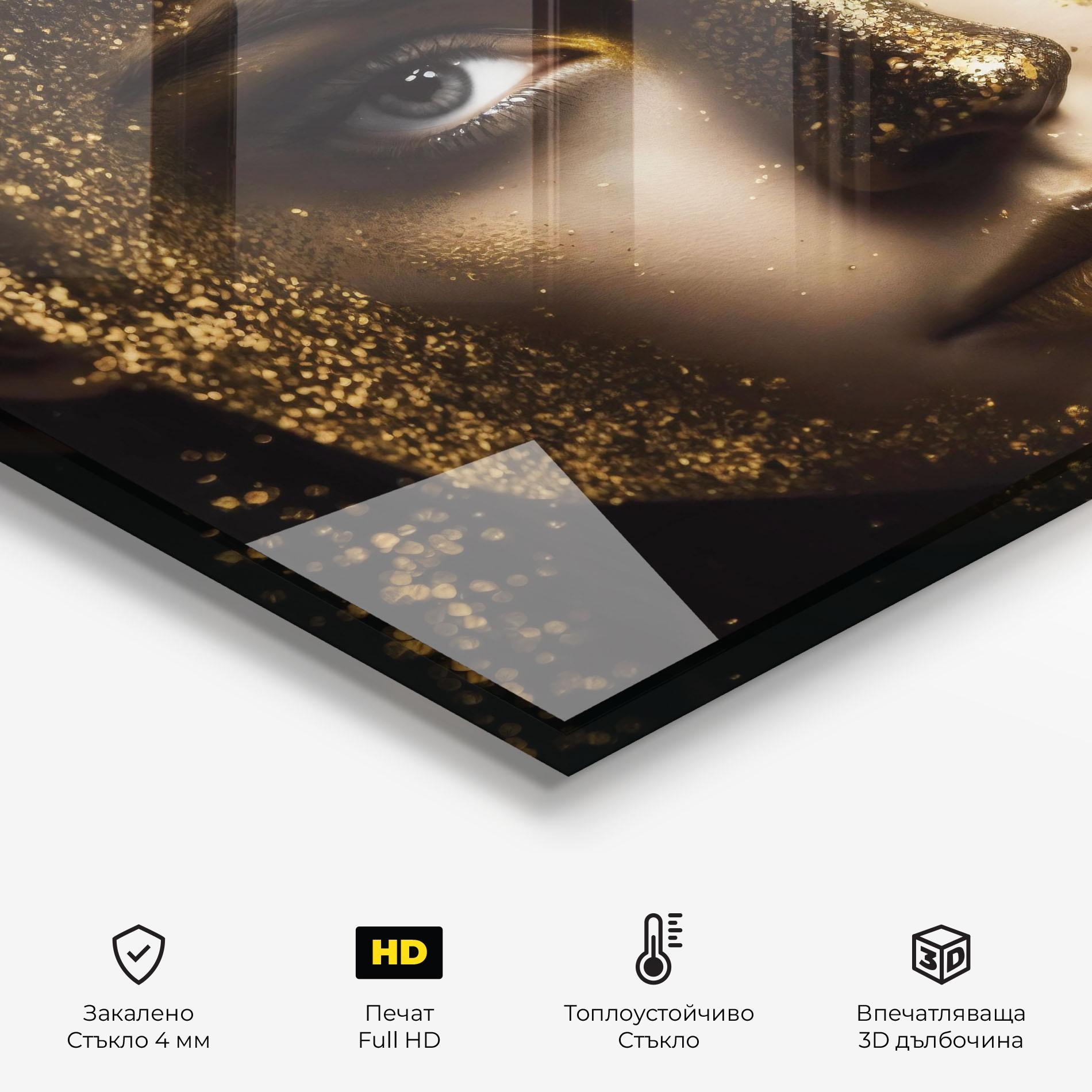 Стъклен панел за кухня Grey Cat Eye Makeup mockup 2