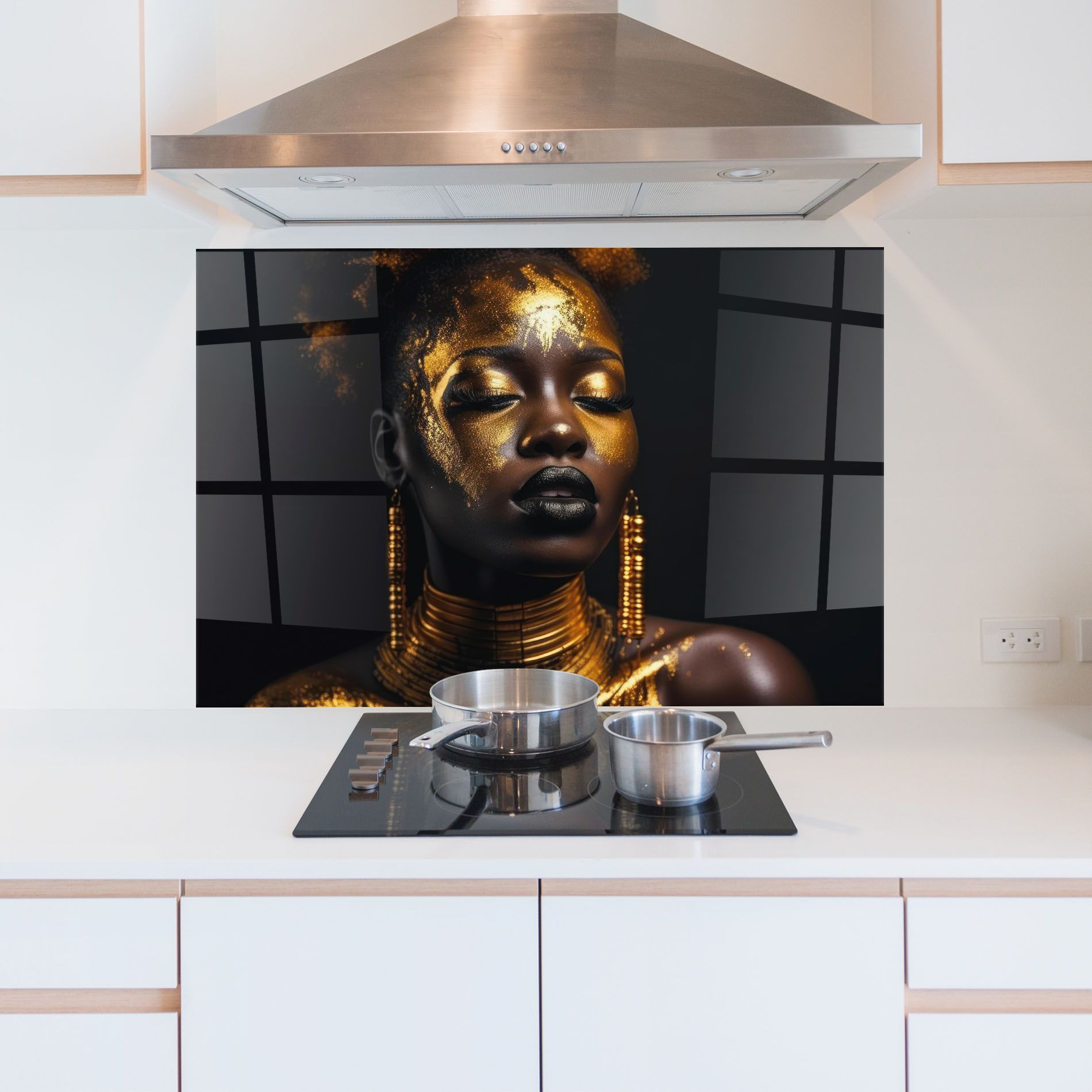 Gold Makeup Black Lips mockup 5