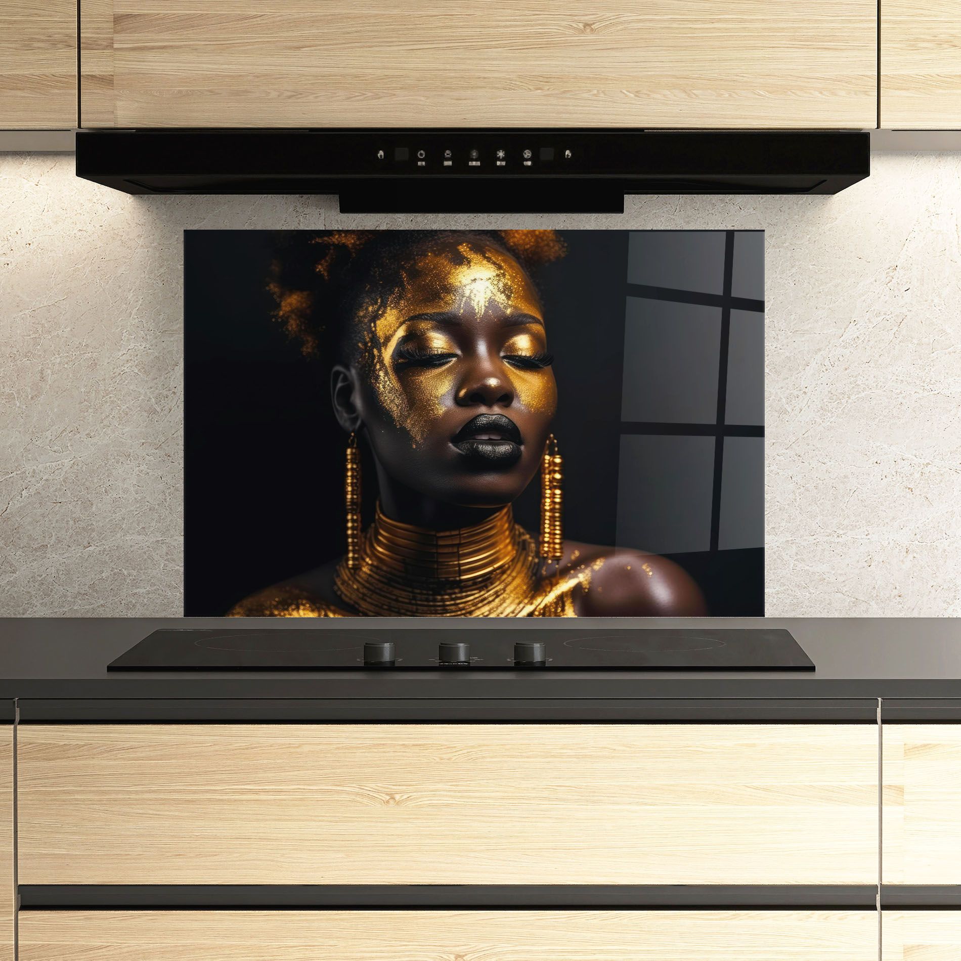 Gold Makeup Black Lips mockup 3