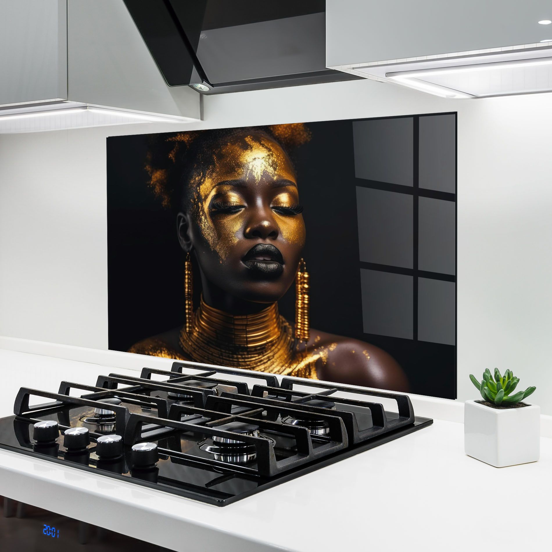 Gold Makeup Black Lips mockup 6