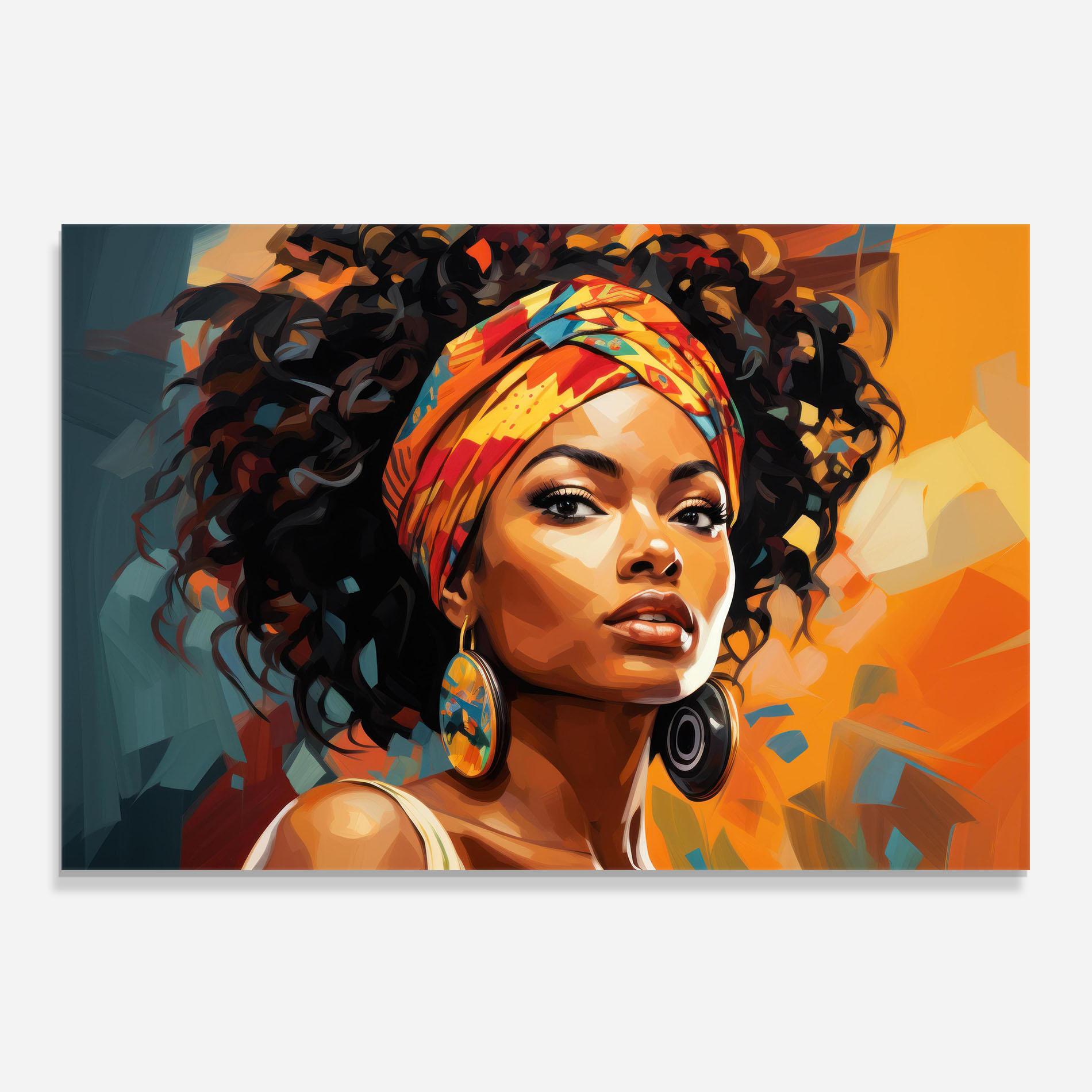 Стъклен панел за кухня Colorful Ethic Portrait mockup 0