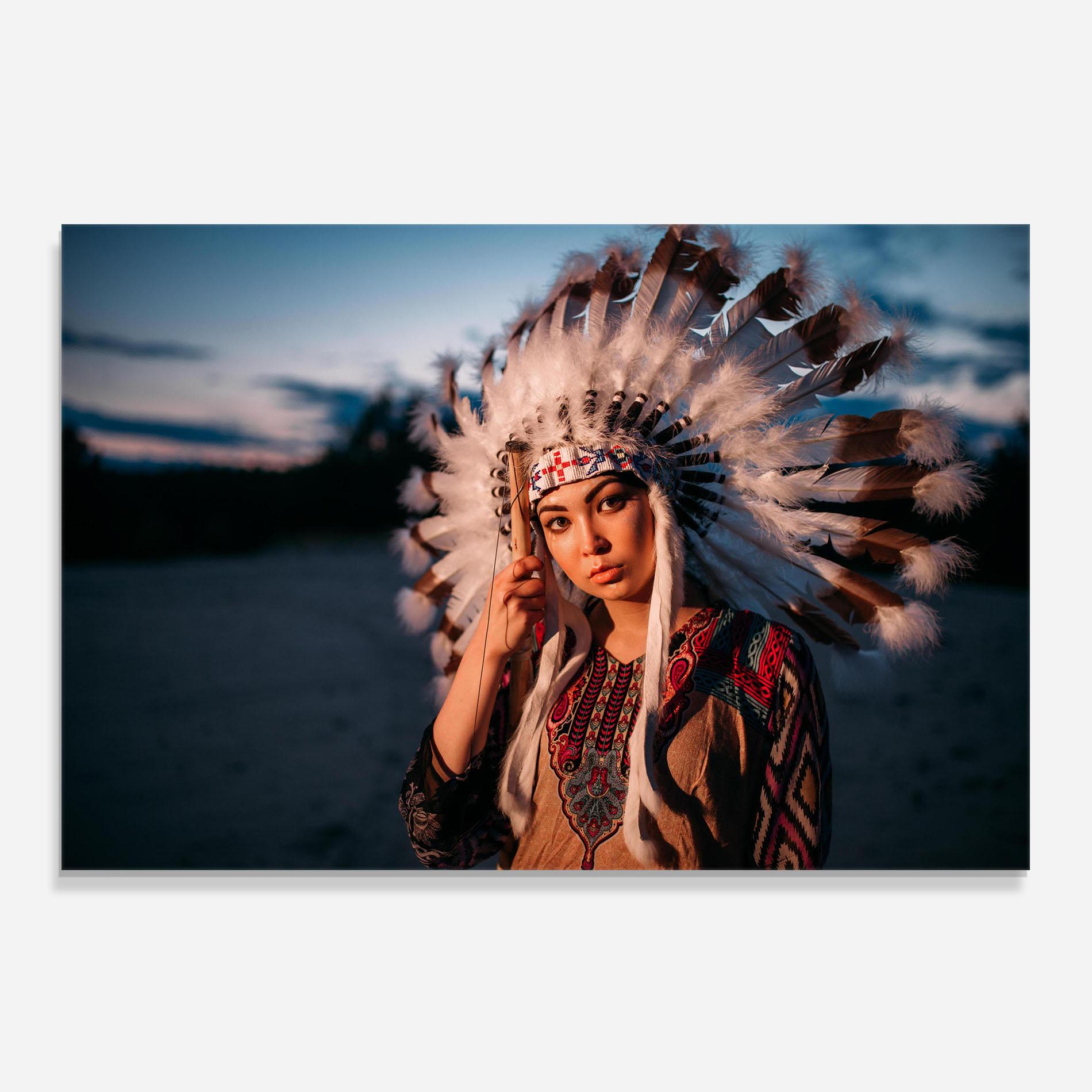 Стъклен панел за кухня Indian Woman Sunset mockup 0