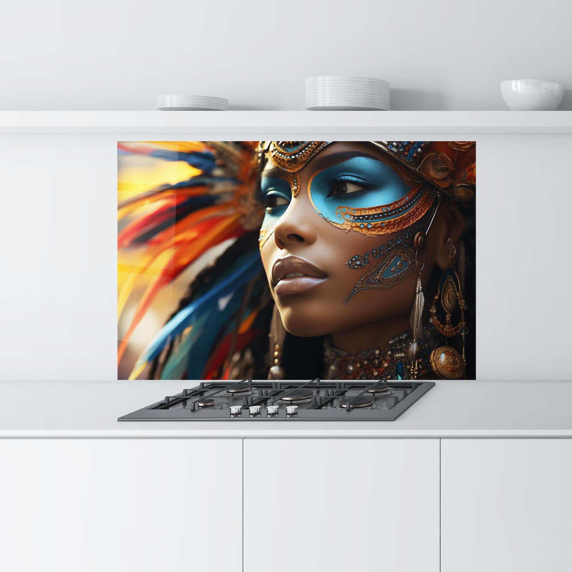 Стъклен панел за кухня Traditional Feathers Clothing mockup 9