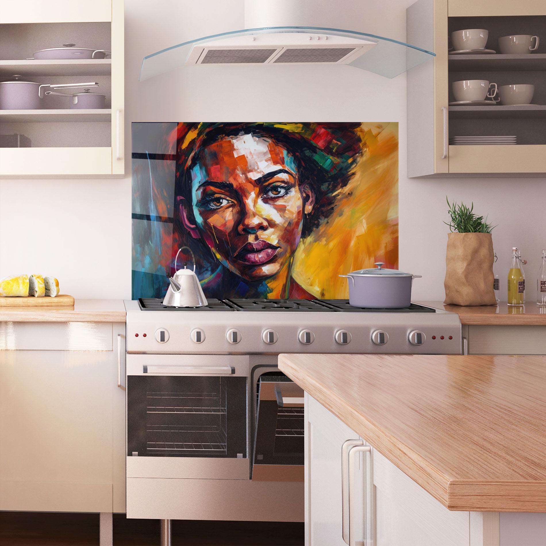 Стъклен панел за кухня African Interesting Expression mockup 1
