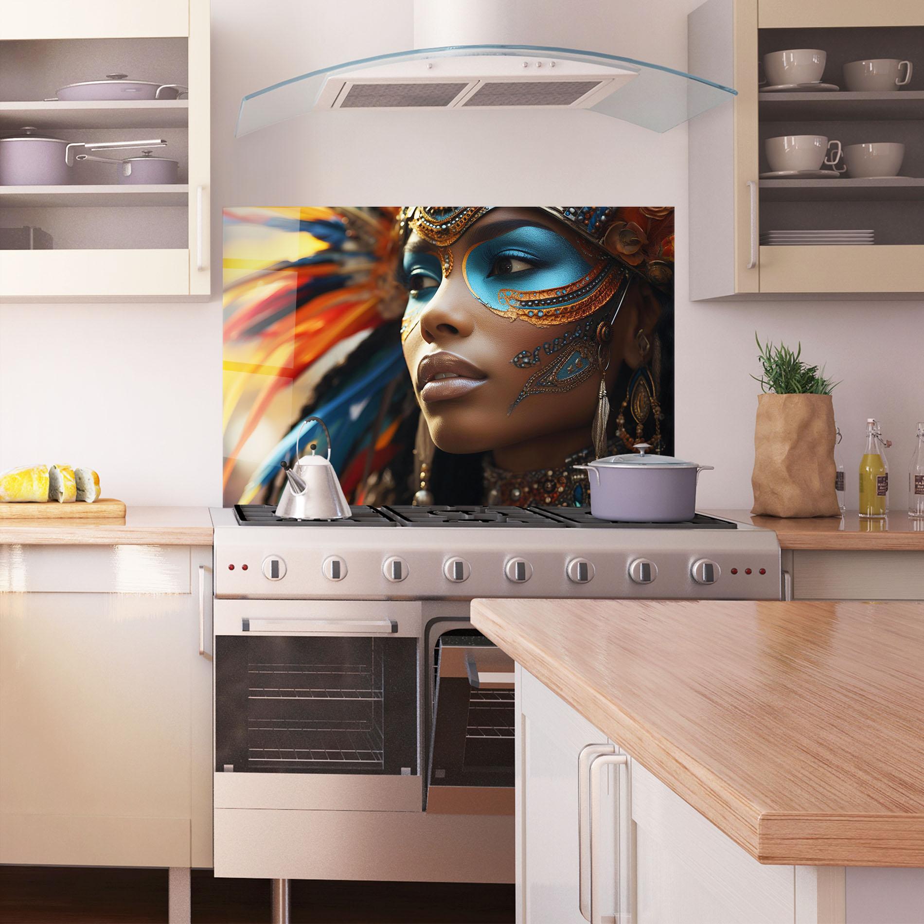 Стъклен панел за кухня Traditional Feathers Clothing mockup 1