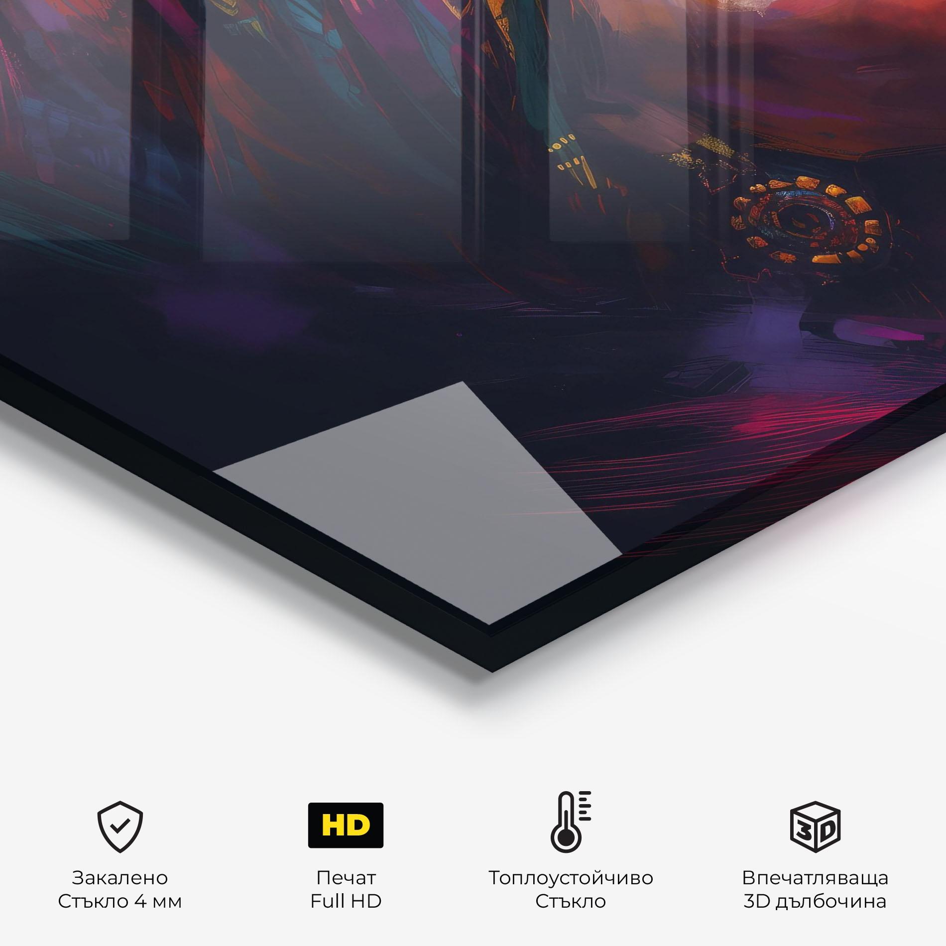 Стъклен панел за кухня Black Traditional Woman mockup 2