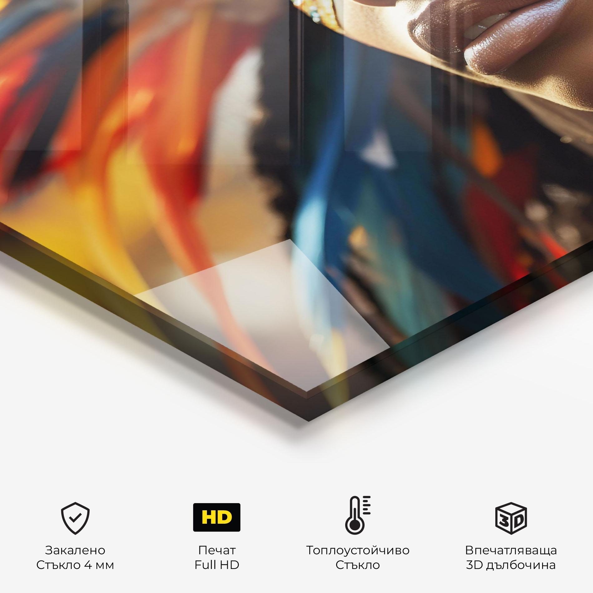 Стъклен панел за кухня Traditional Feathers Clothing mockup 2