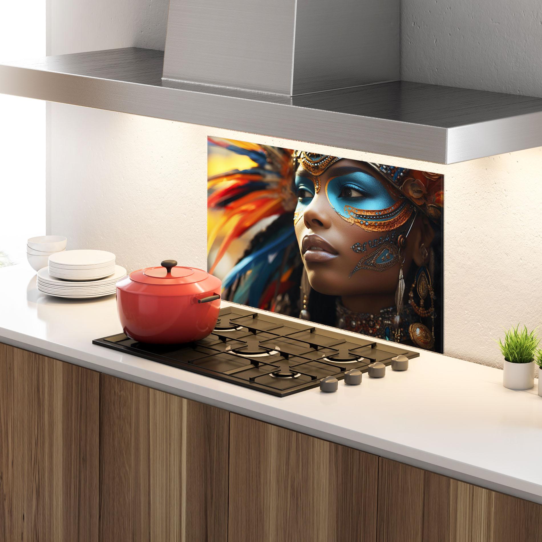 Стъклен панел за кухня Traditional Feathers Clothing mockup 4