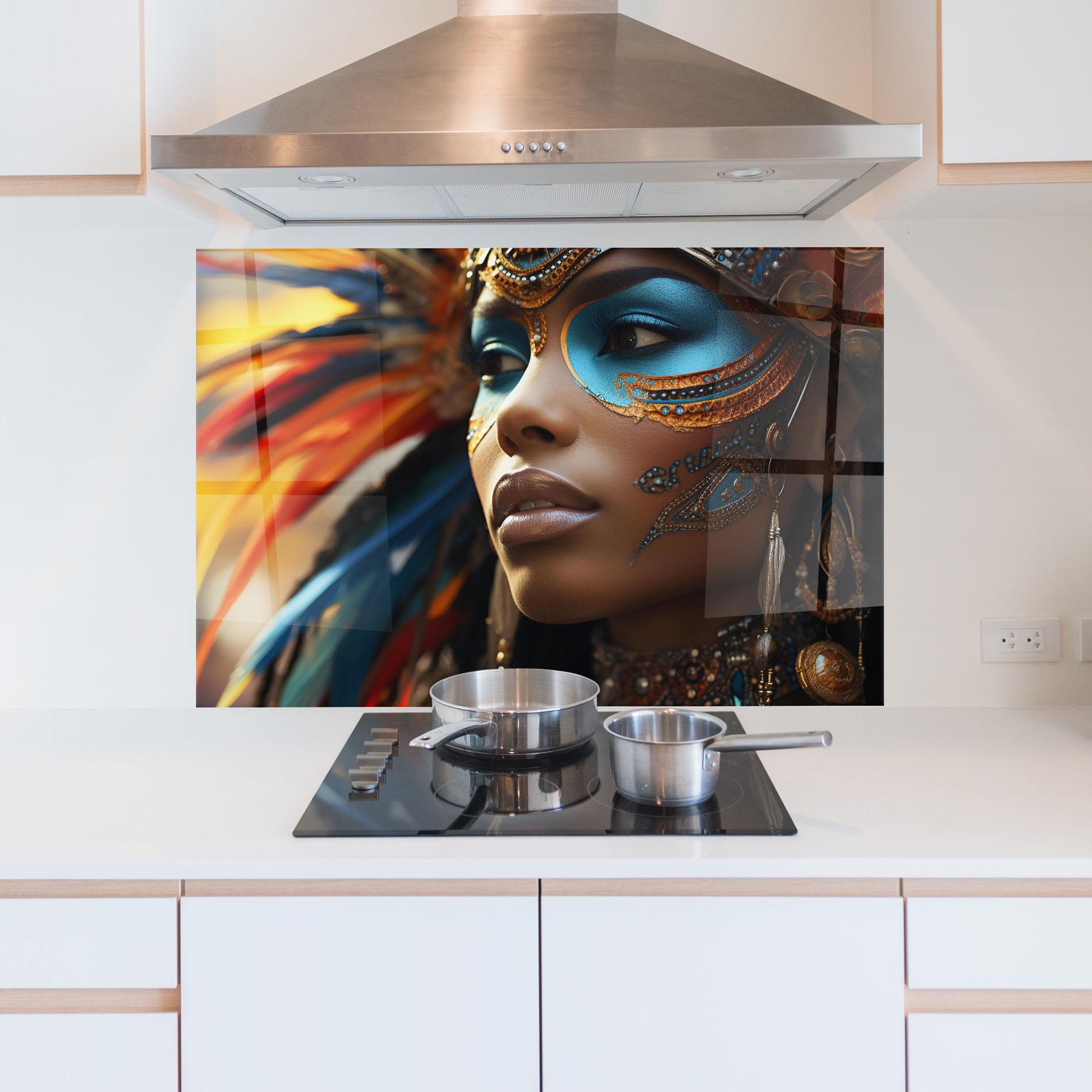 Стъклен панел за кухня Traditional Feathers Clothing mockup 5