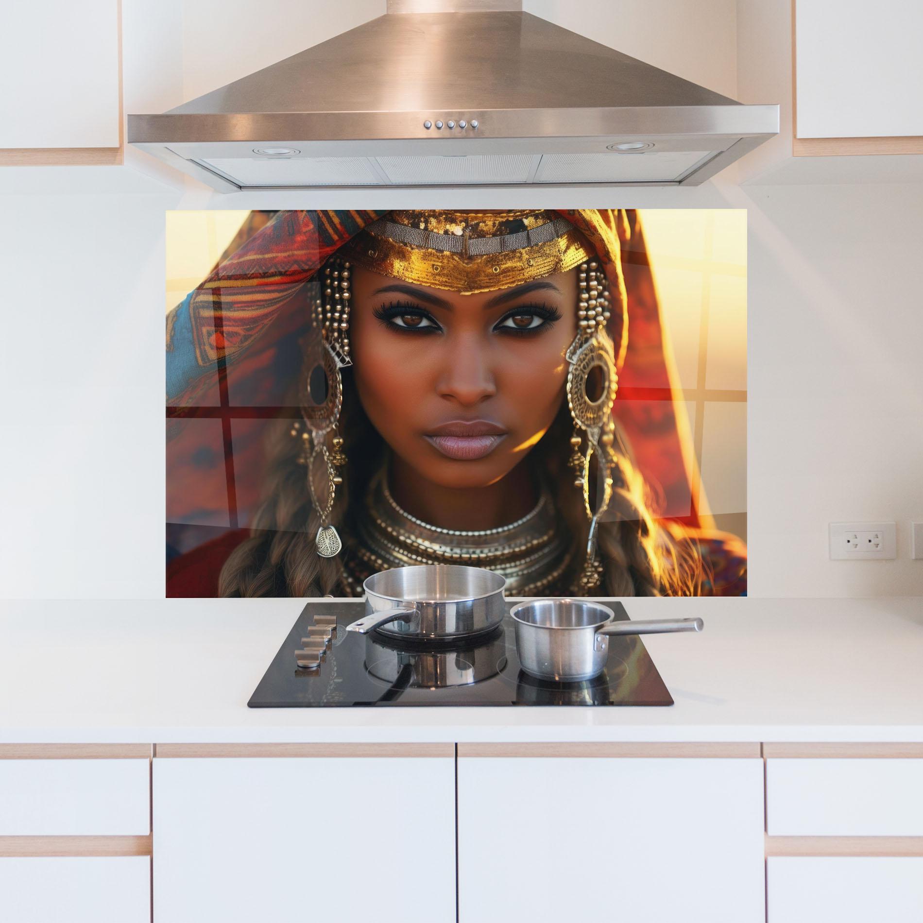 Стъклен панел за кухня Unique Smokey Eyes mockup 5