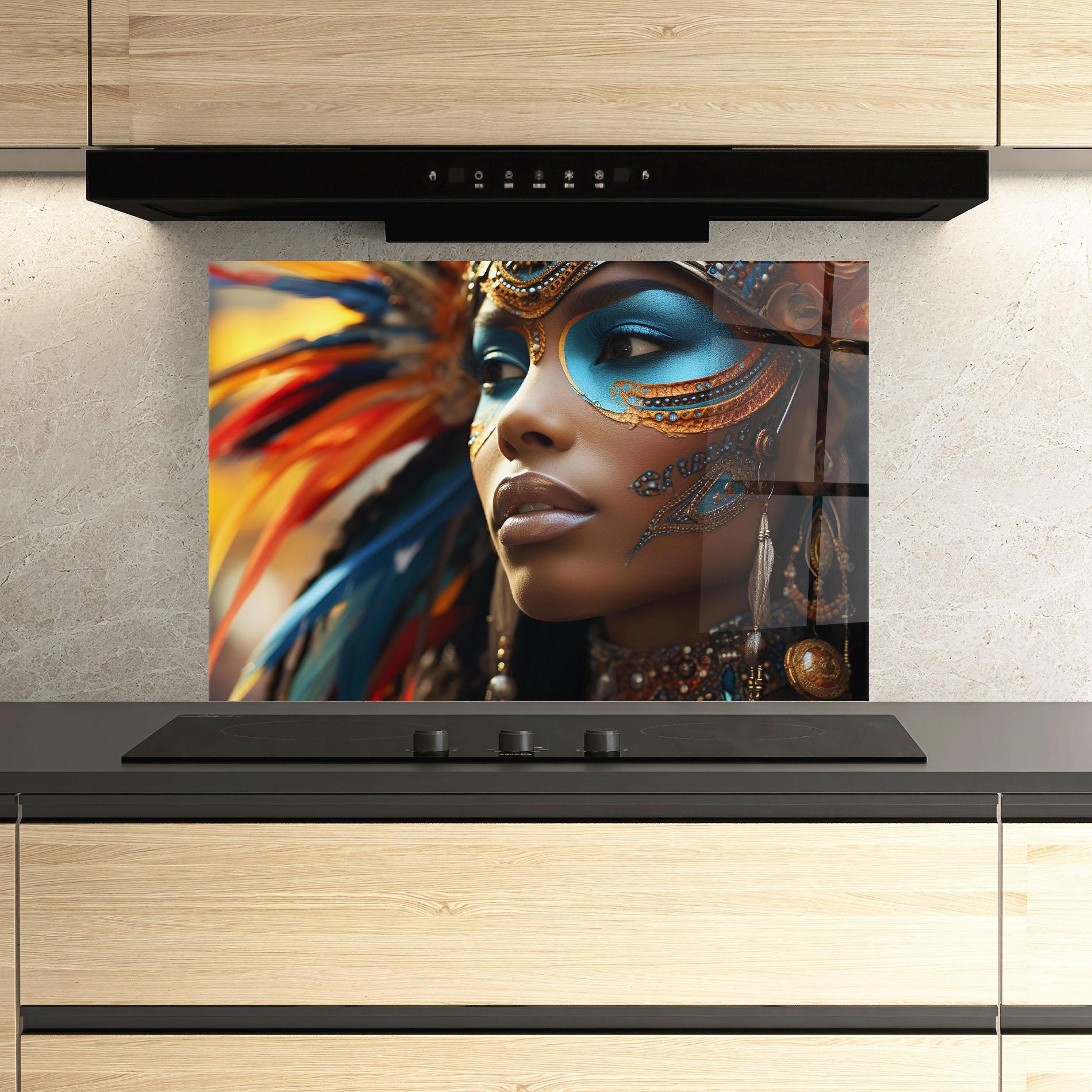 Стъклен панел за кухня Traditional Feathers Clothing mockup 3