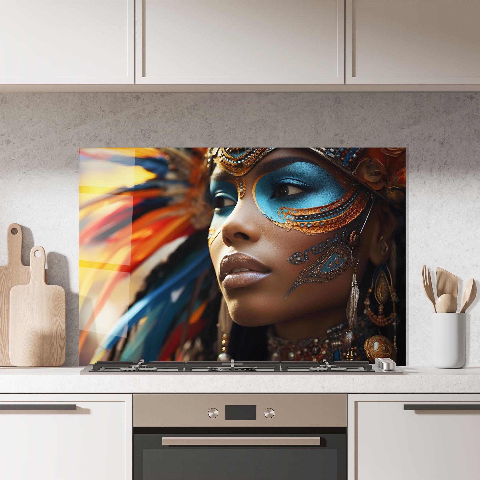 Стъклен панел за кухня Traditional Feathers Clothing mockup 7