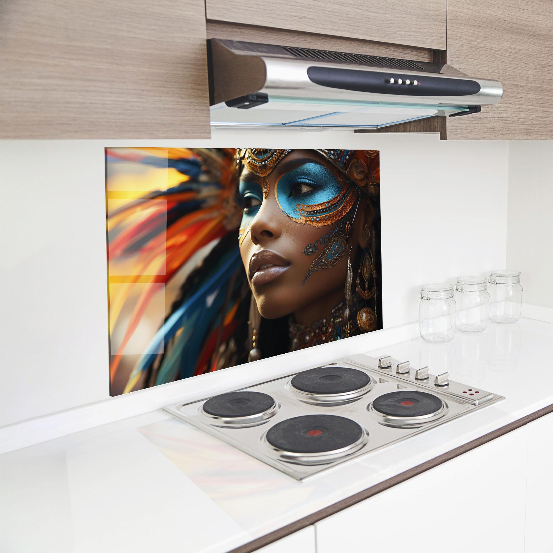 Стъклен панел за кухня Traditional Feathers Clothing mockup 8