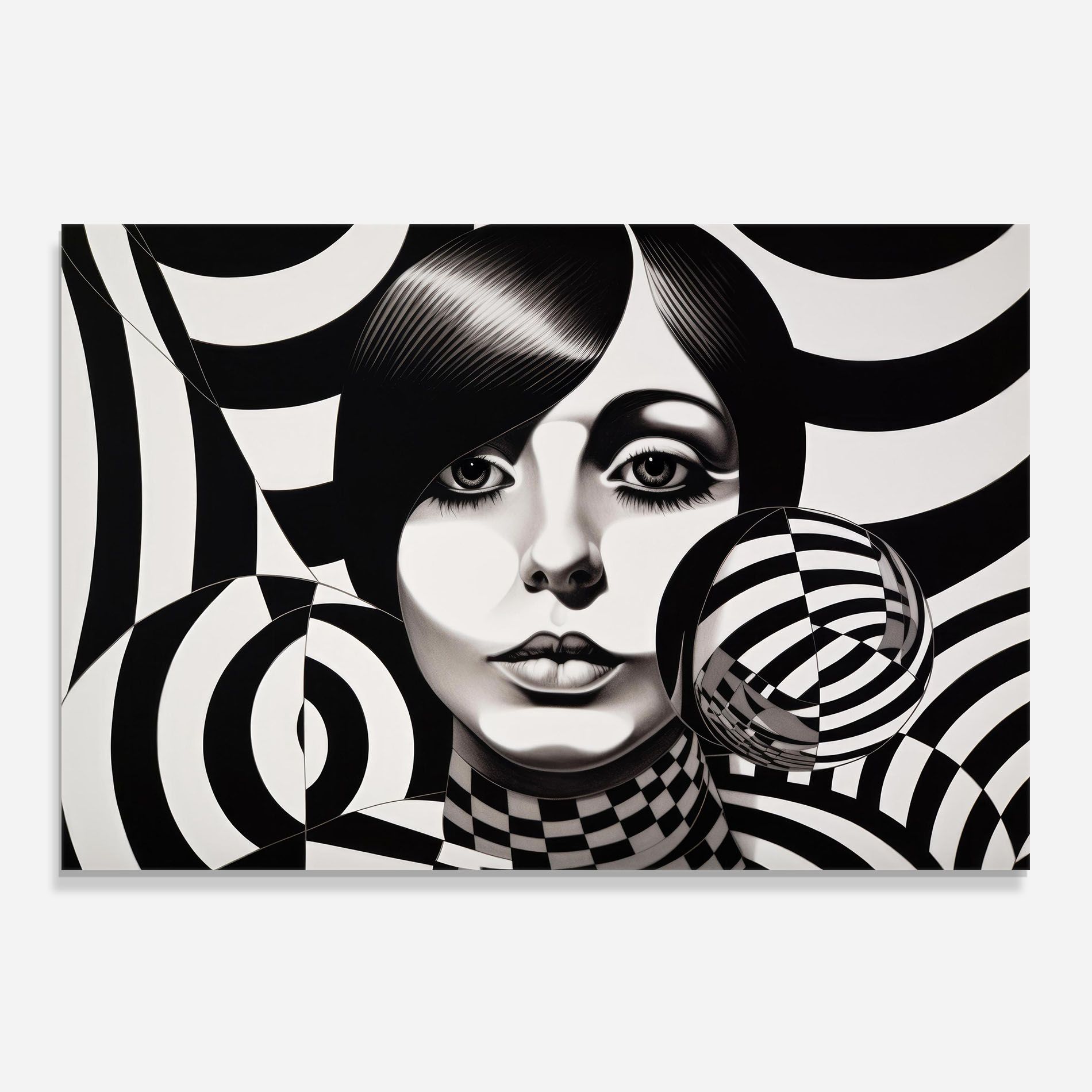 Monochromatic Op Art mockup 0