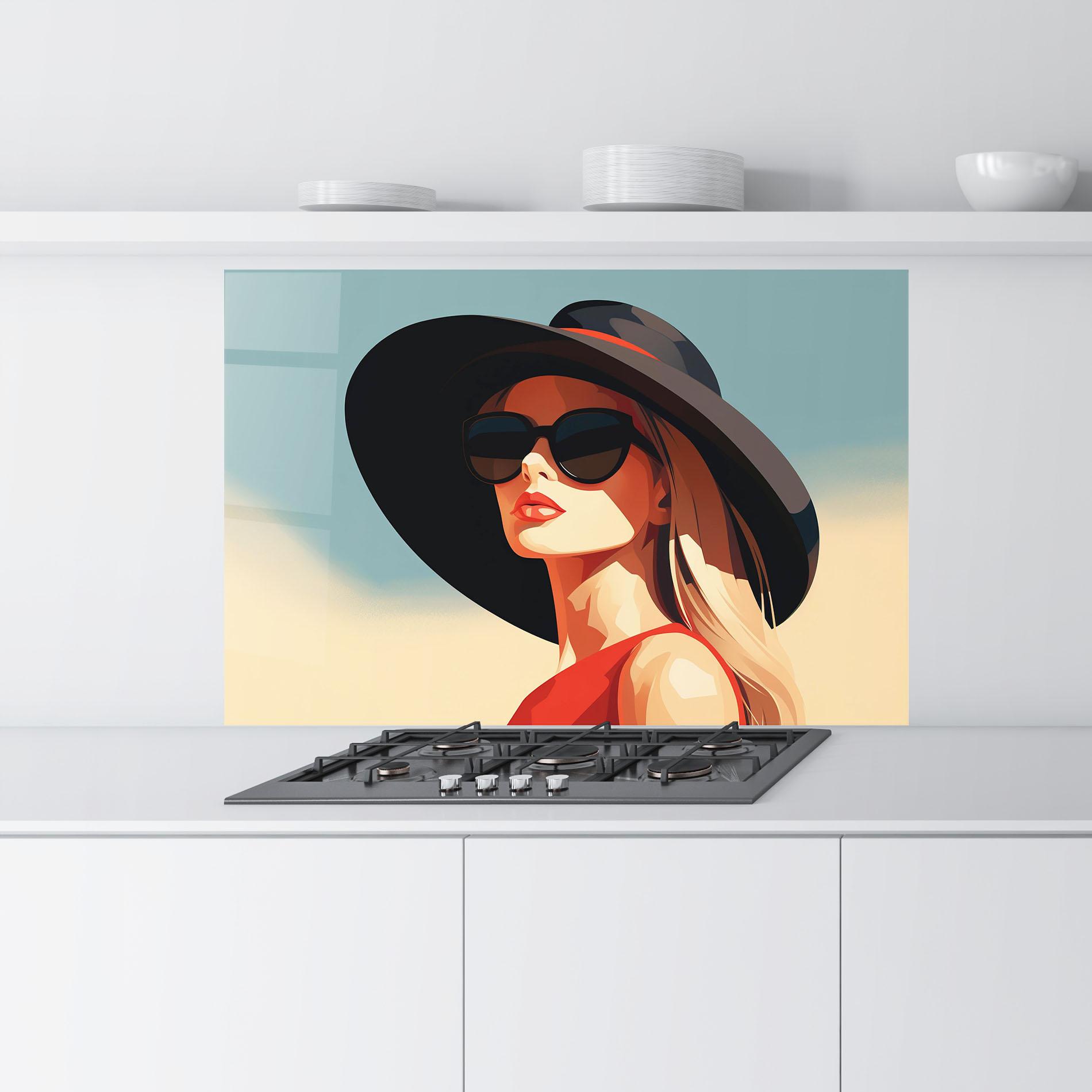 Стъклен панел за кухня Caucasian Glamor Model mockup 9