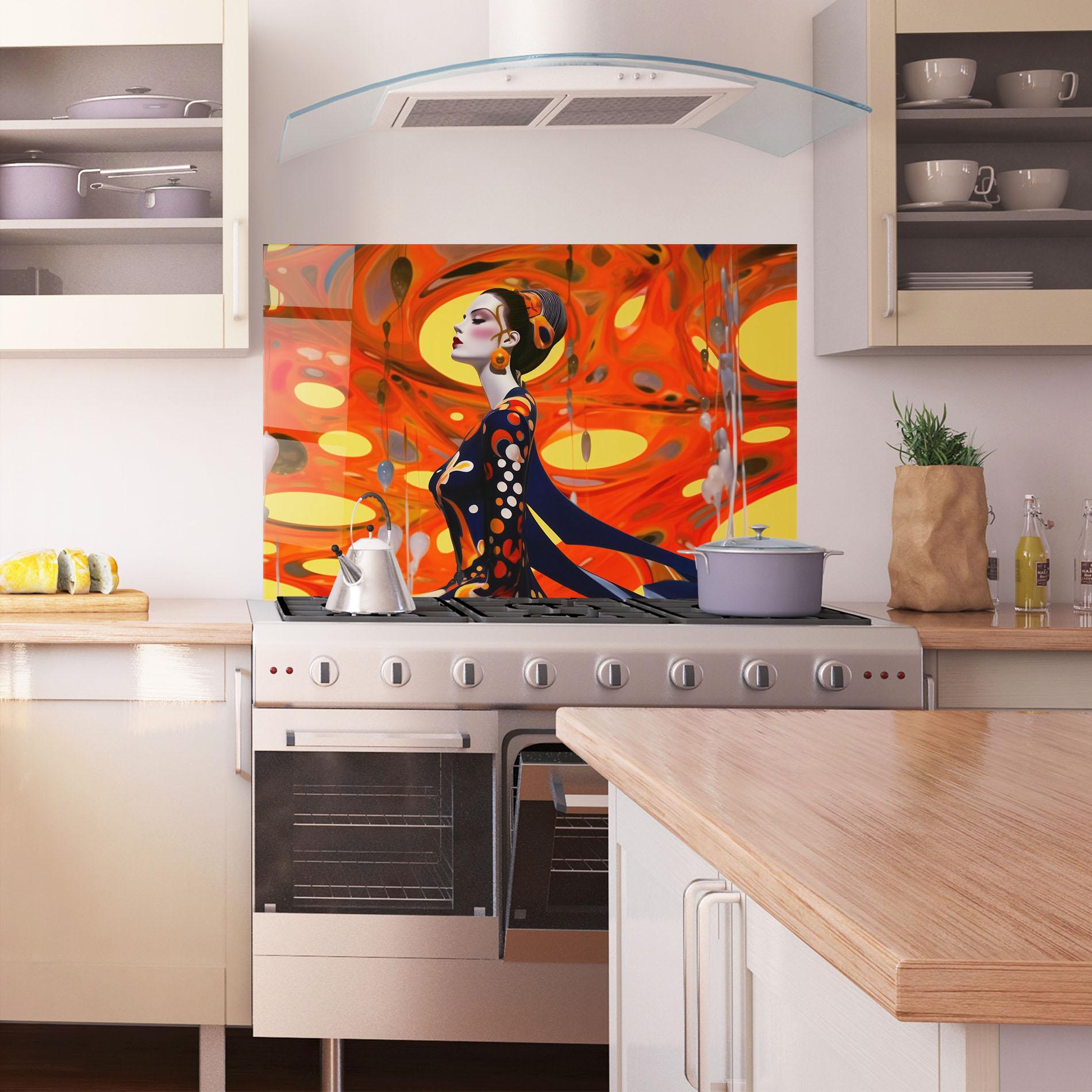 Стъклен панел за кухня Big Orange Accesories mockup 1