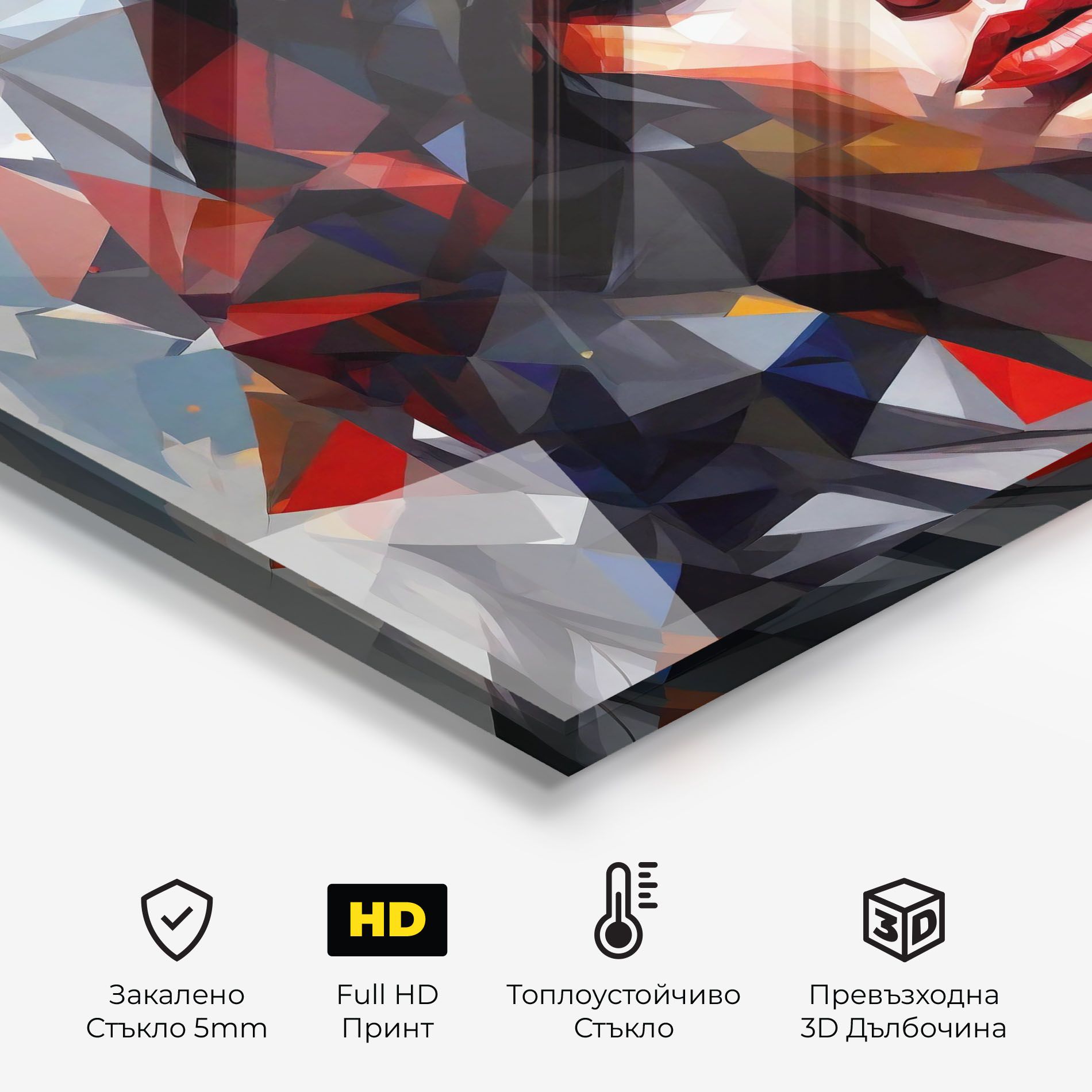 Colorful Polygonal Woman mockup 2