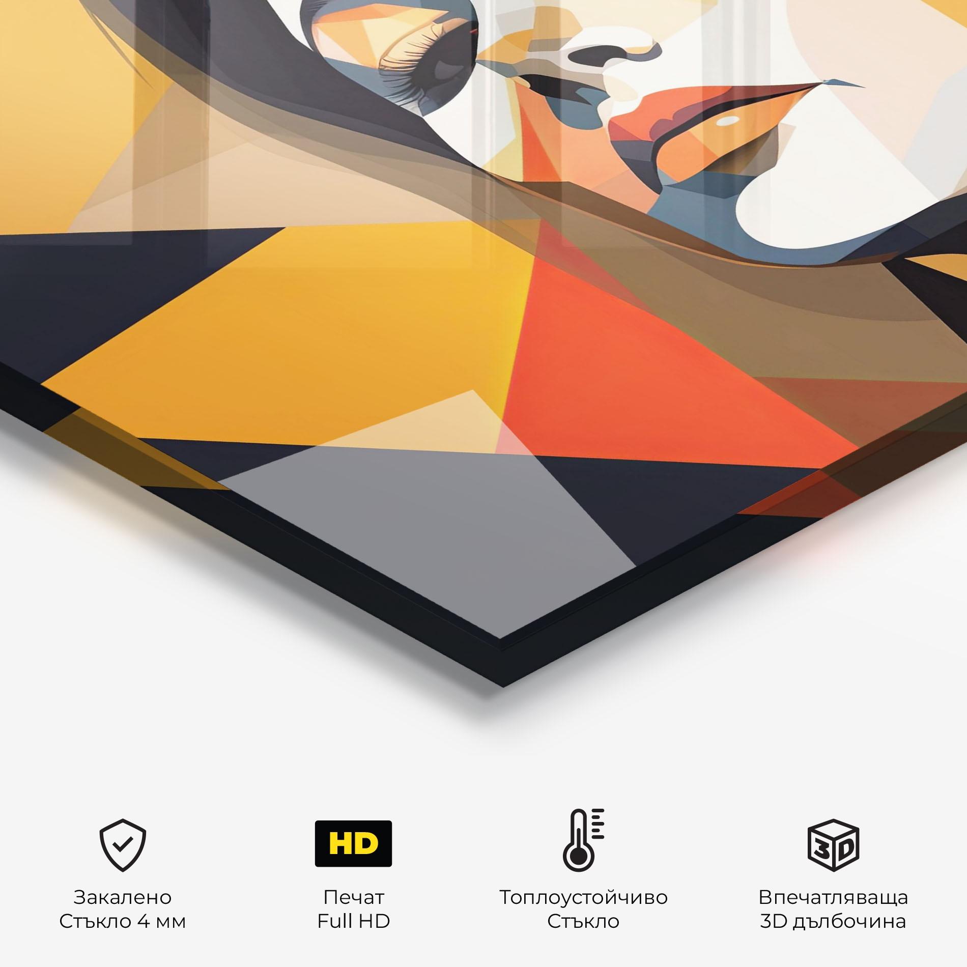 Стъклен панел за кухня Modern Orange Makeup mockup 2