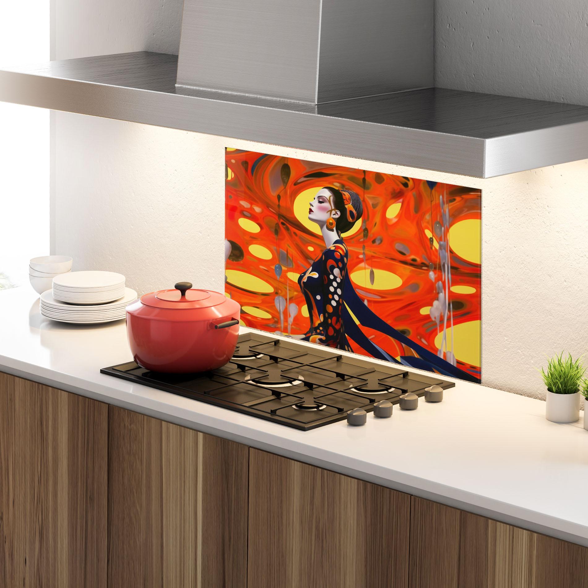 Стъклен панел за кухня Big Orange Accesories mockup 4