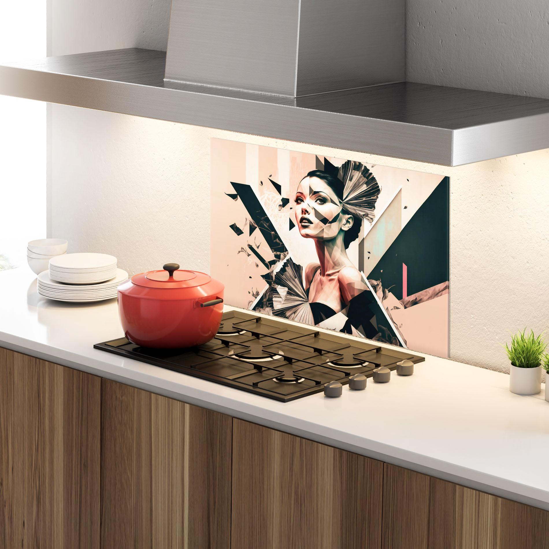 Стъклен панел за кухня Fashionista Design mockup 4