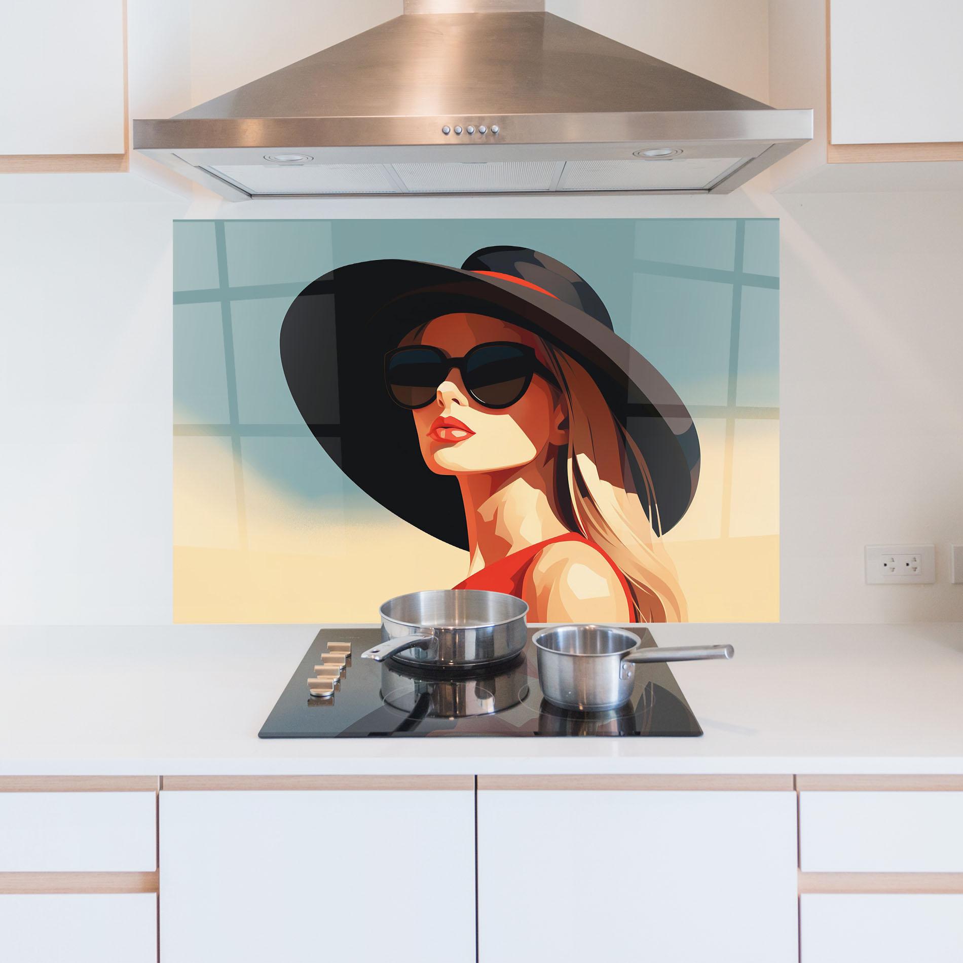 Стъклен панел за кухня Caucasian Glamor Model mockup 5