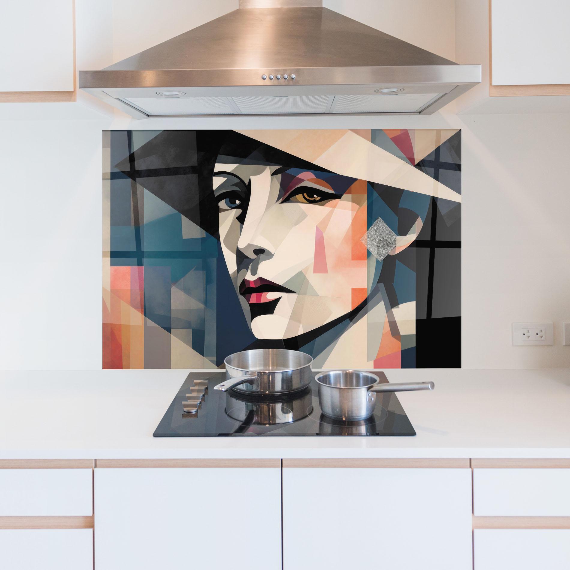 Стъклен панел за кухня Chicago Portrait mockup 5