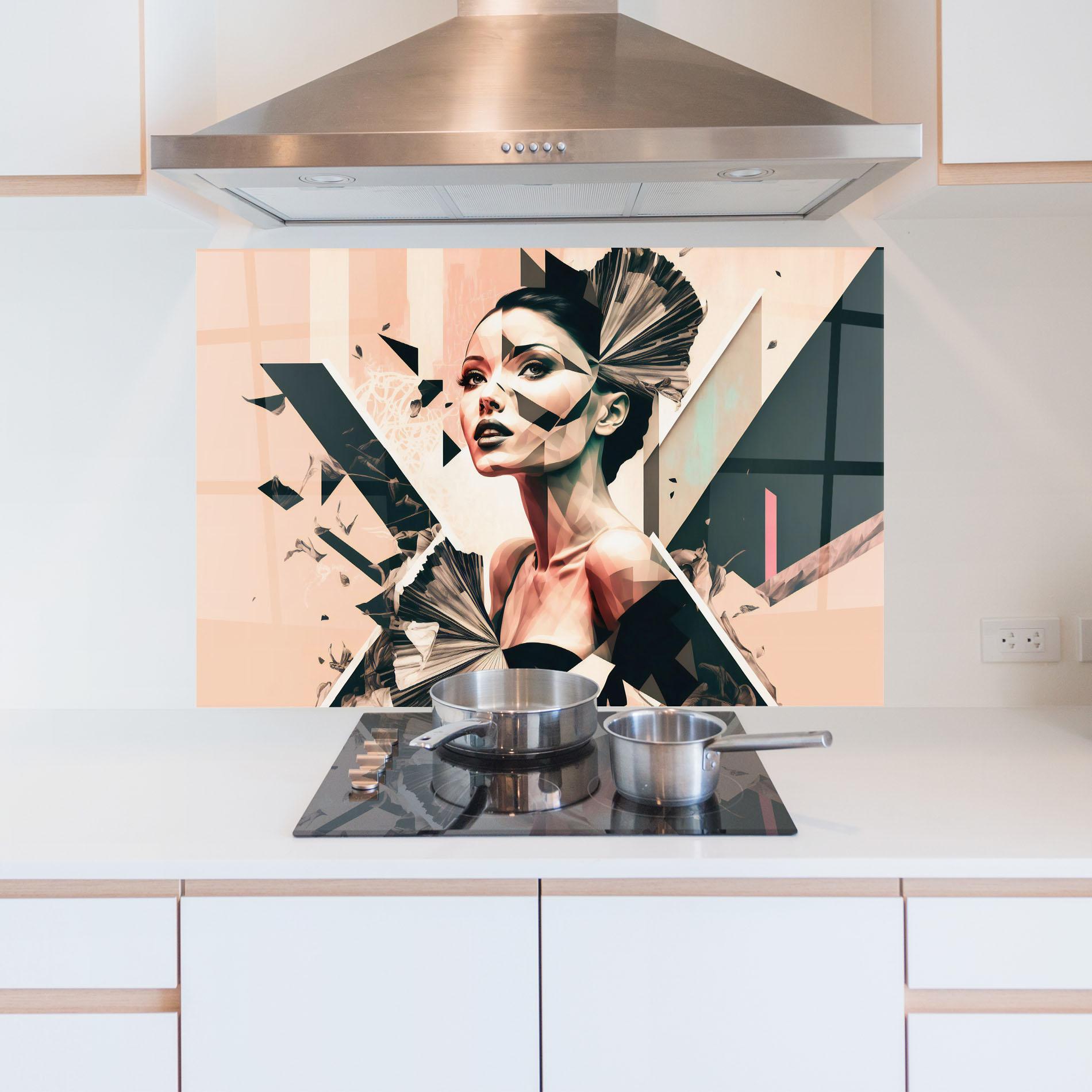 Стъклен панел за кухня Fashionista Design mockup 5