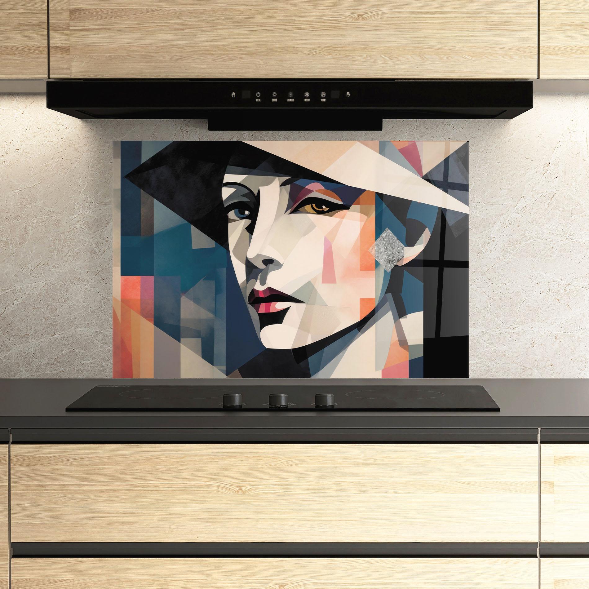 Стъклен панел за кухня Chicago Portrait mockup 3