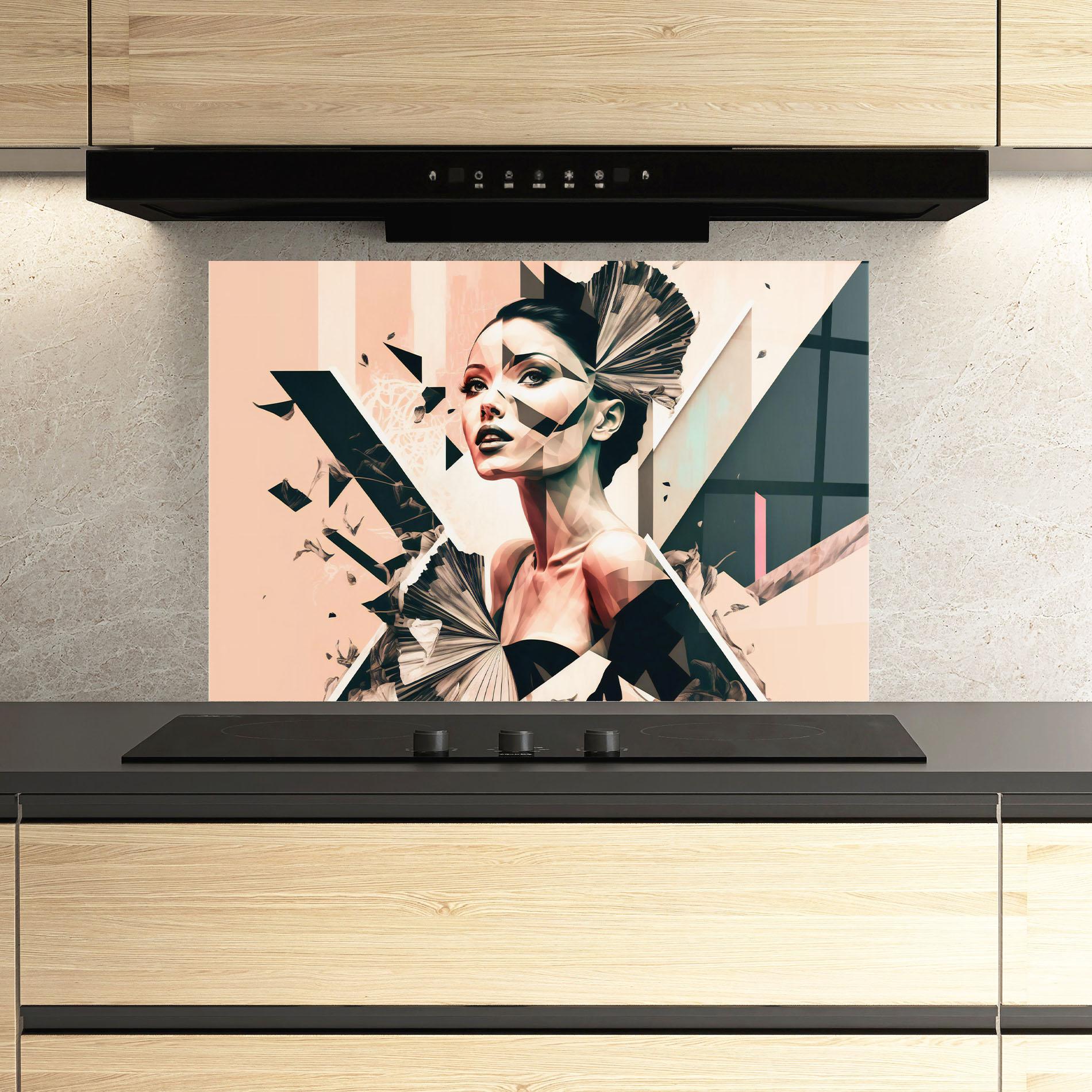 Стъклен панел за кухня Fashionista Design mockup 3