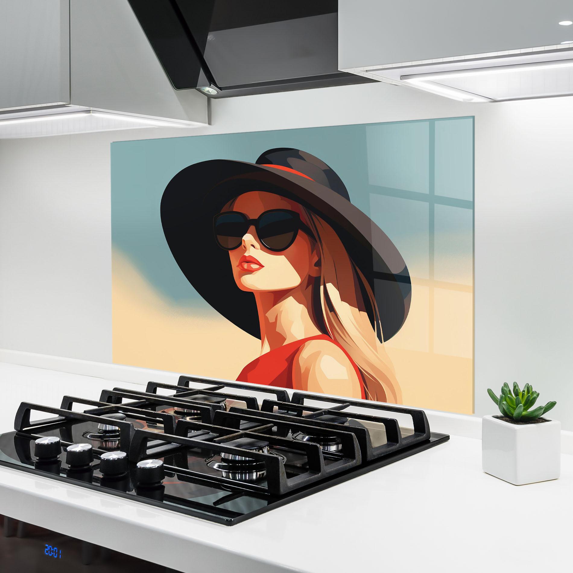 Стъклен панел за кухня Caucasian Glamor Model mockup 6
