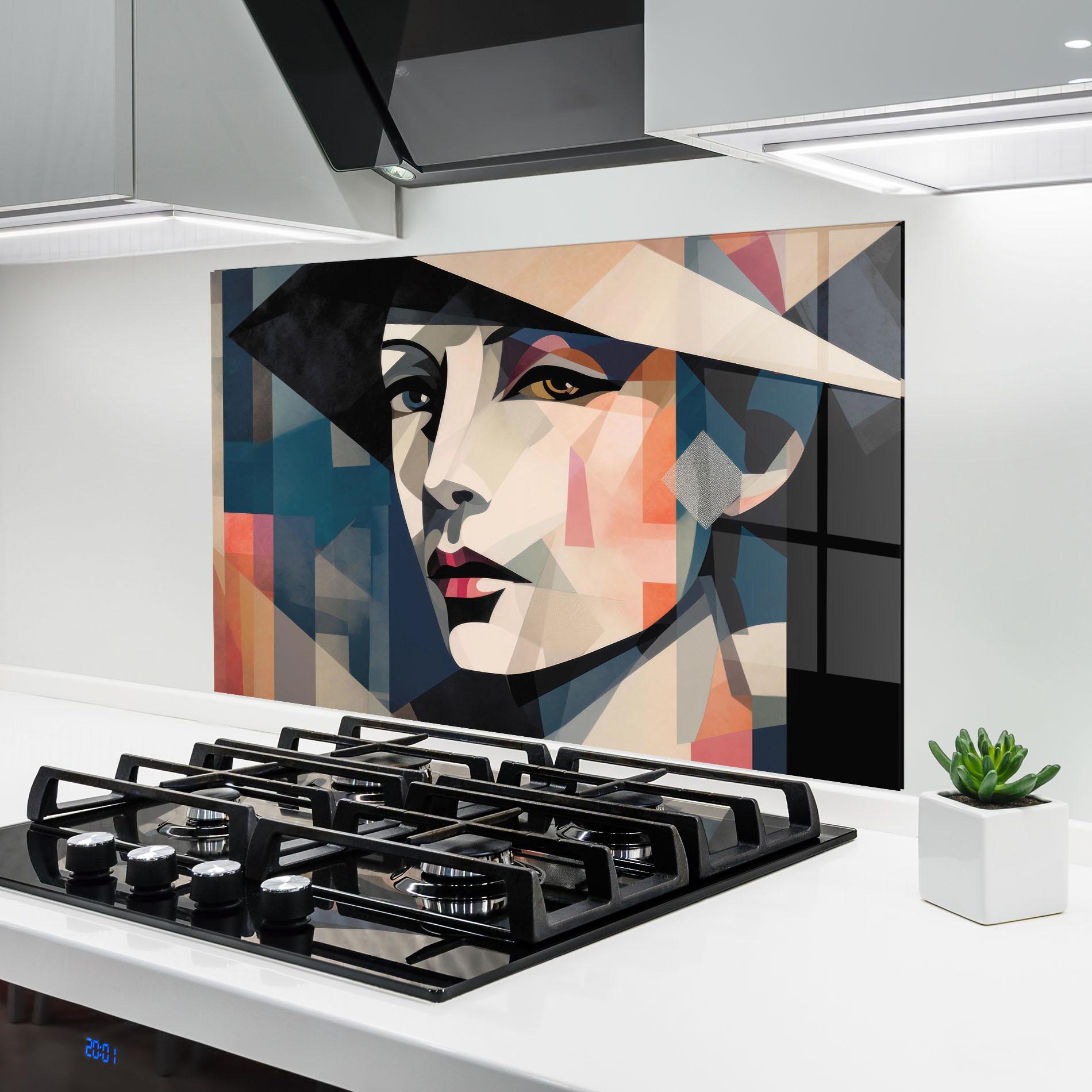 Стъклен панел за кухня Chicago Portrait mockup 6