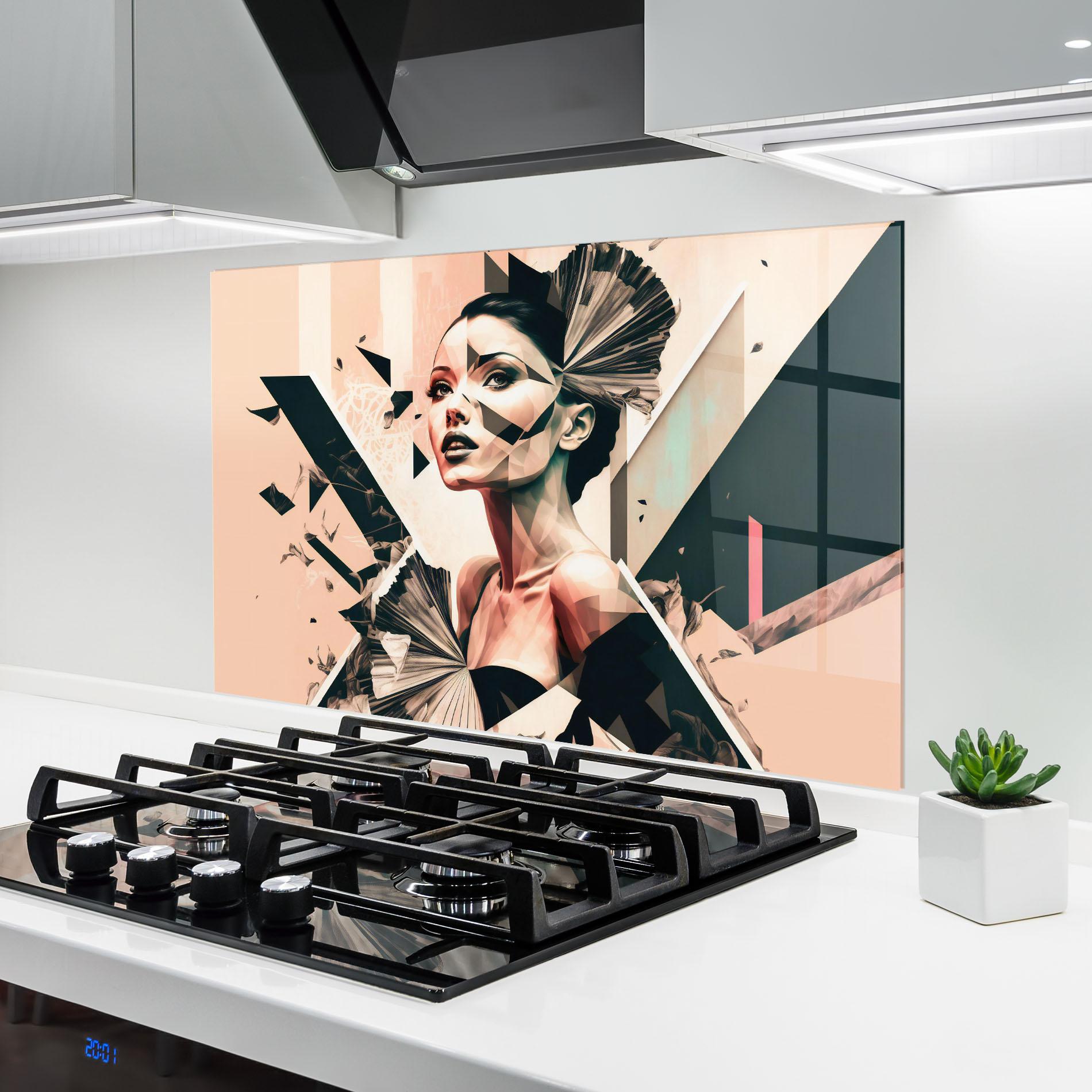 Стъклен панел за кухня Fashionista Design mockup 6