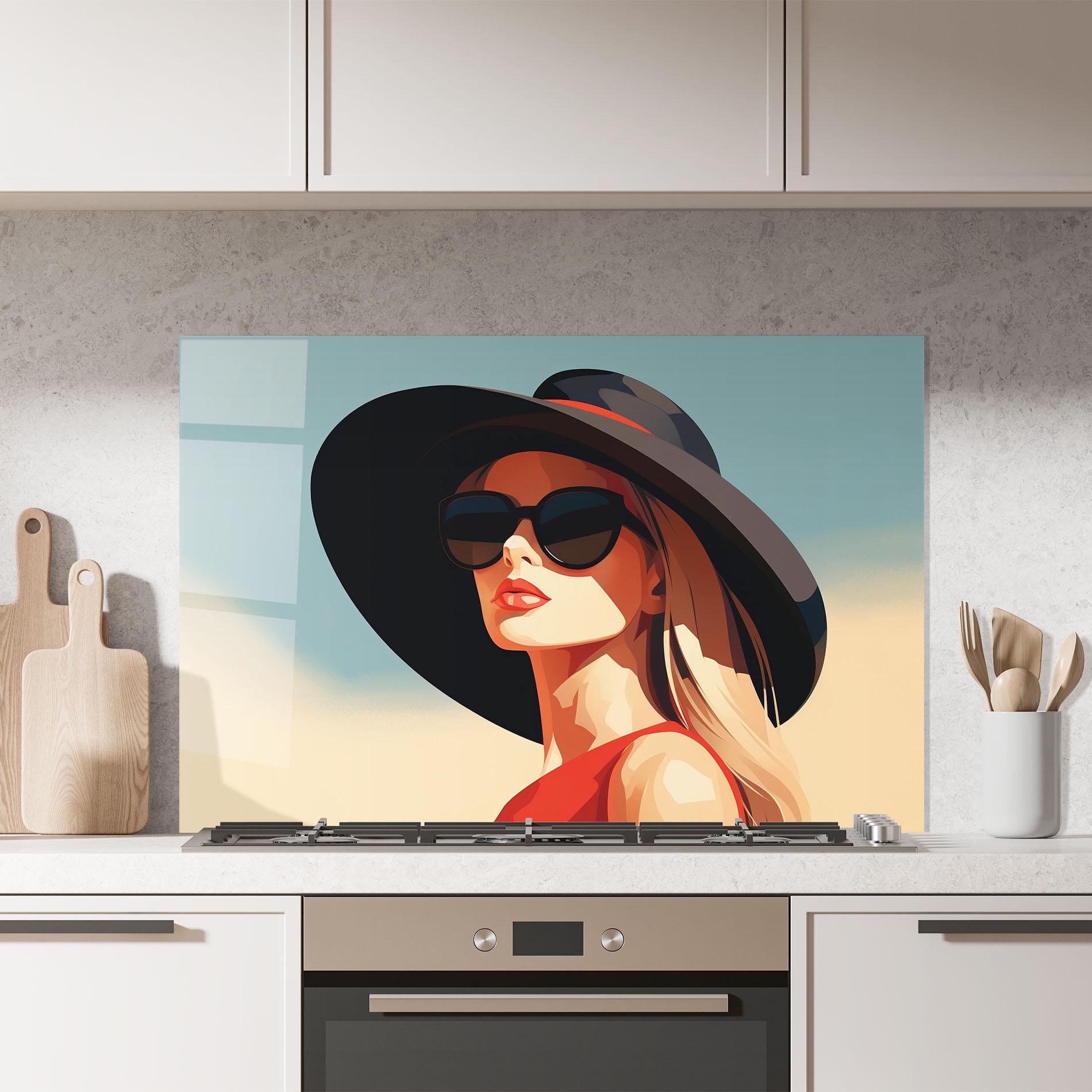 Стъклен панел за кухня Caucasian Glamor Model mockup 7