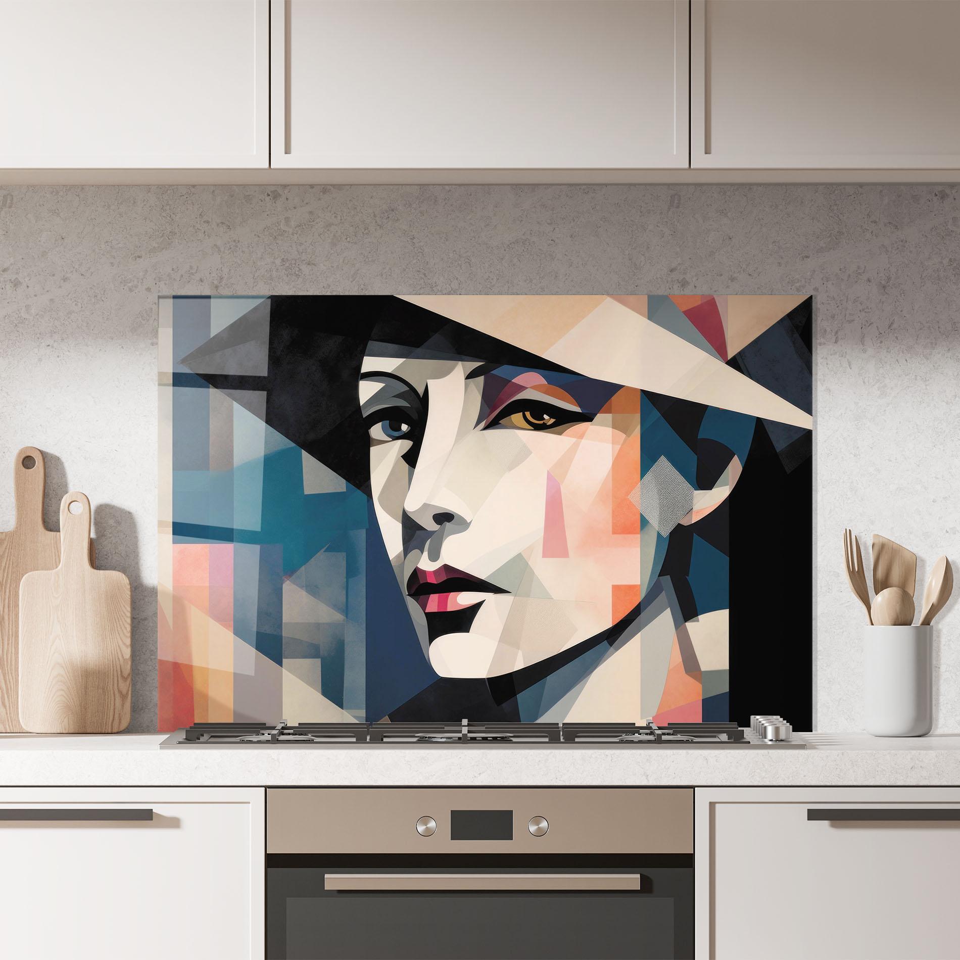 Стъклен панел за кухня Chicago Portrait mockup 7