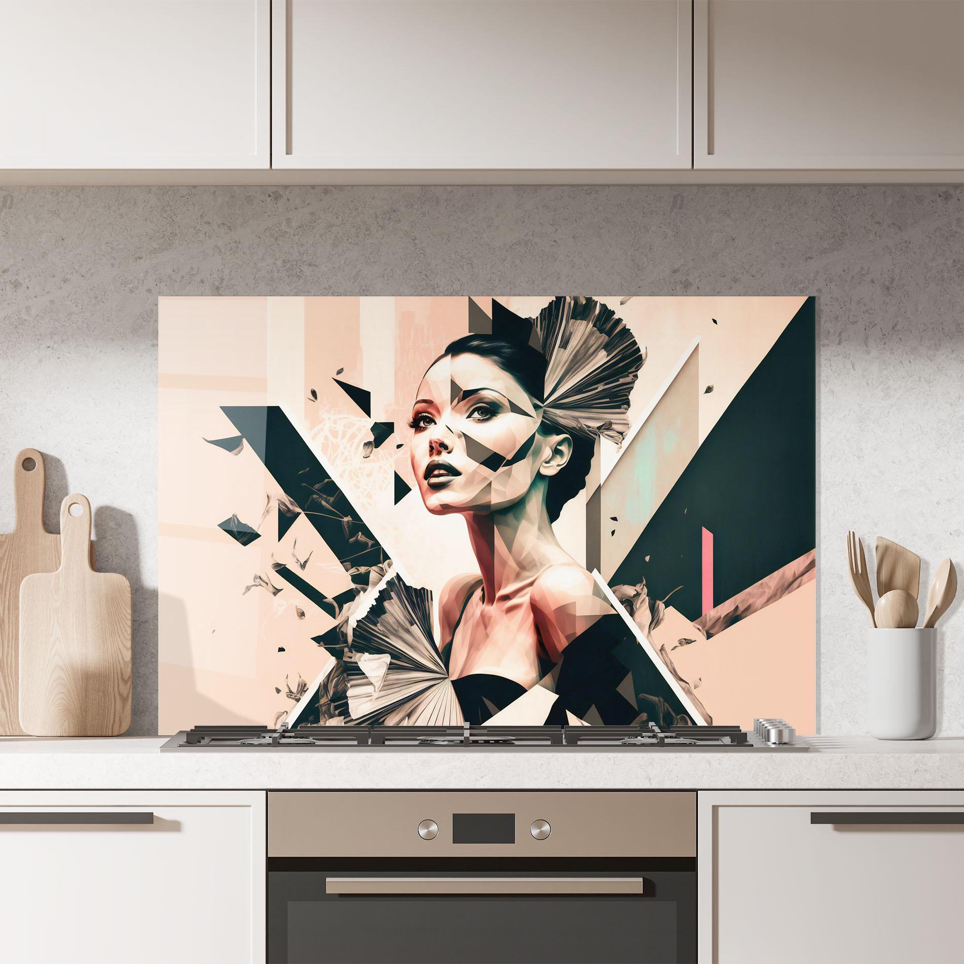 Стъклен панел за кухня Fashionista Design mockup 7