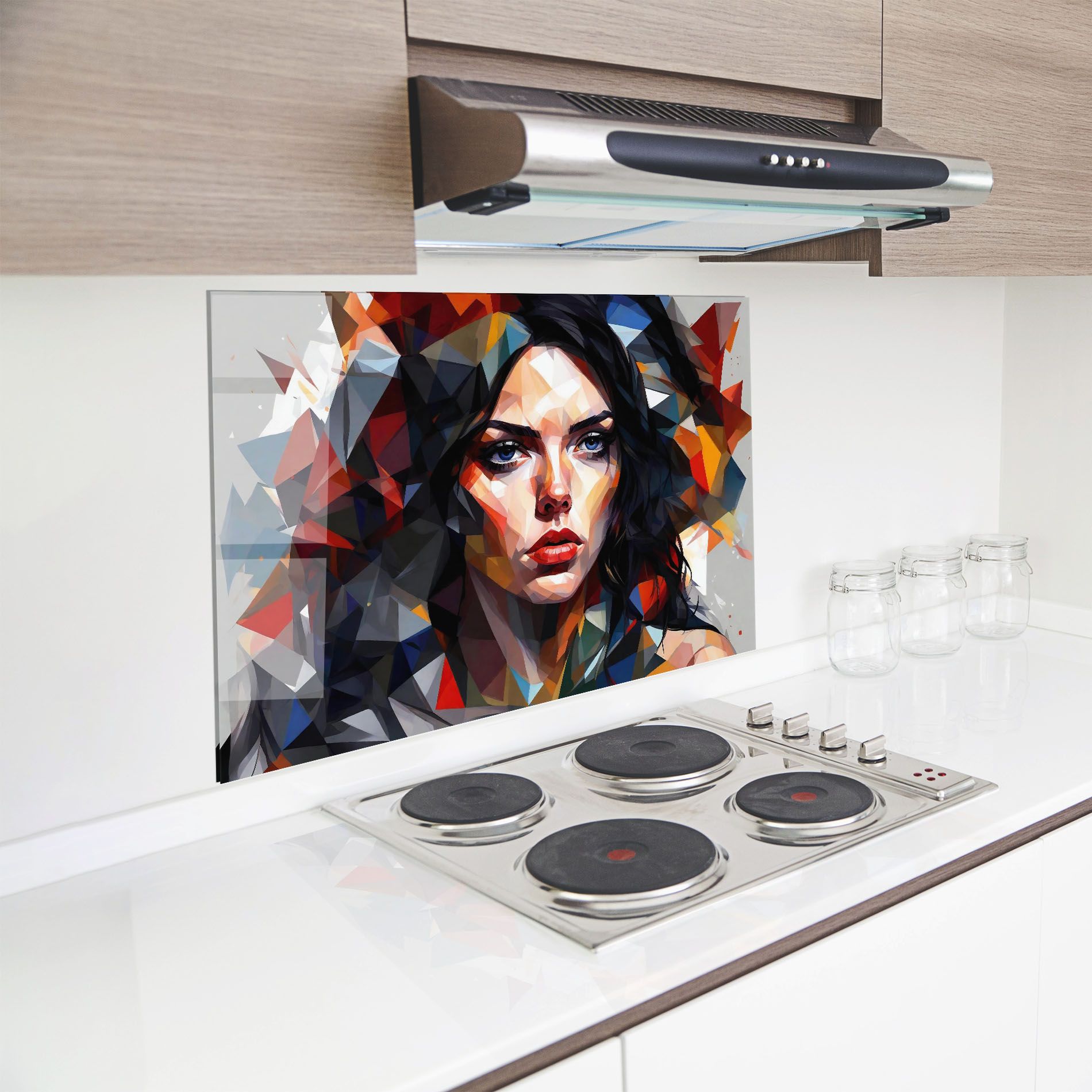 Colorful Polygonal Woman mockup 8