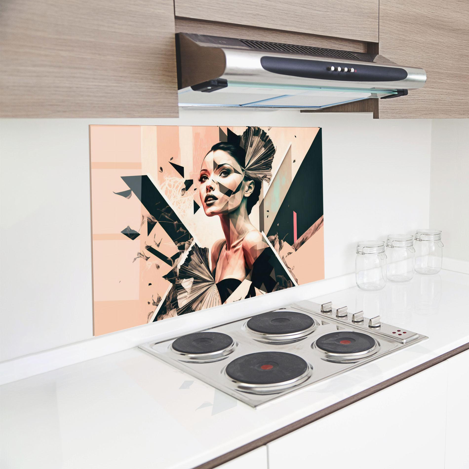 Стъклен панел за кухня Fashionista Design mockup 8