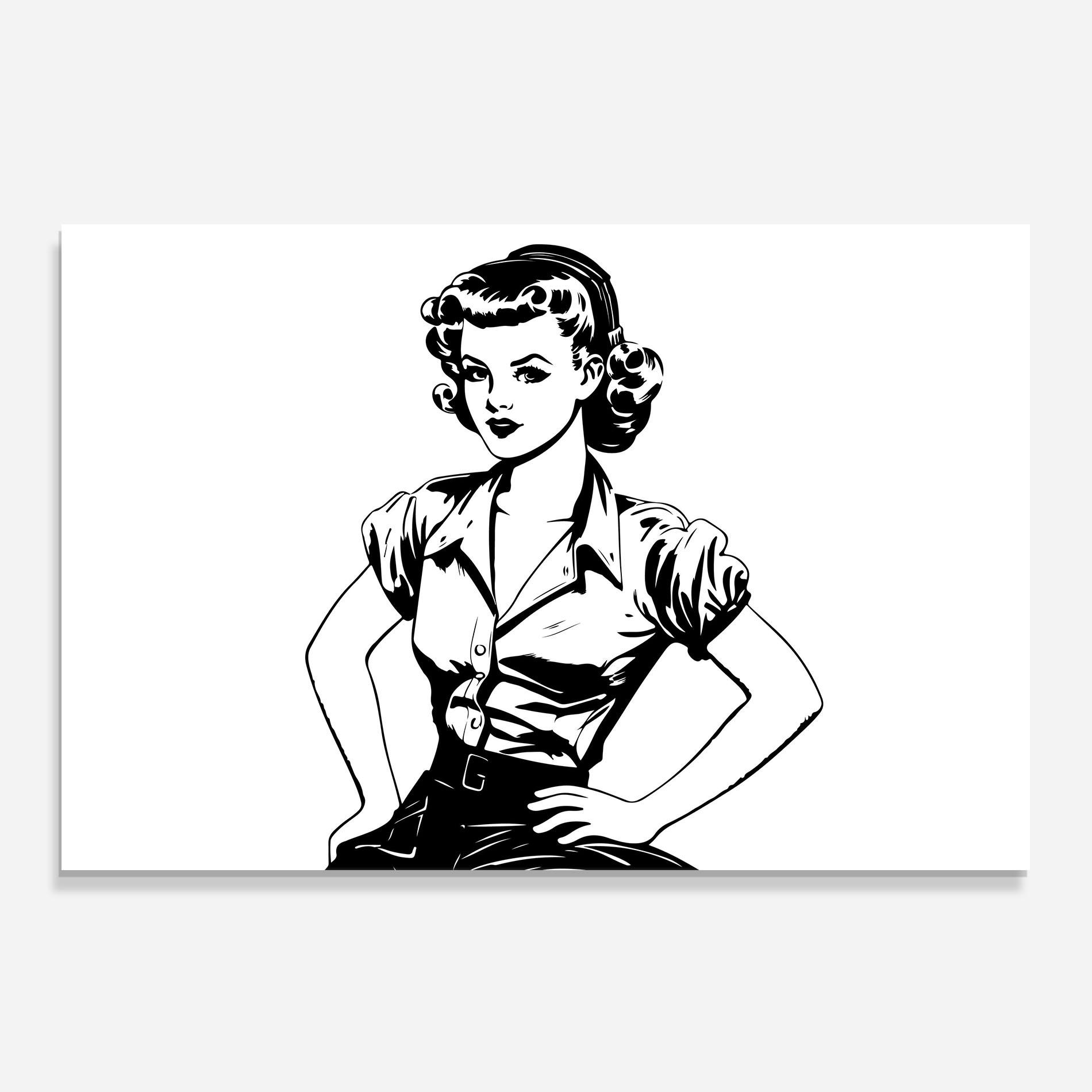 Стъклен панел за кухня Pretty Shilouette Girl mockup 0