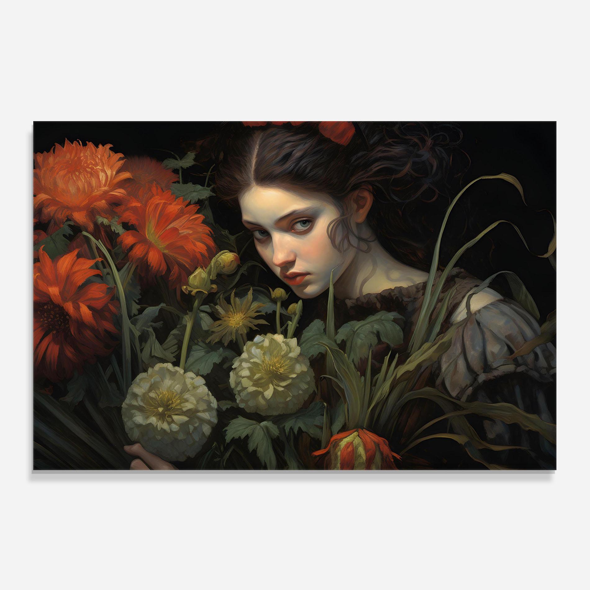 Стъклен панел за кухня Vintage Flowers mockup 0