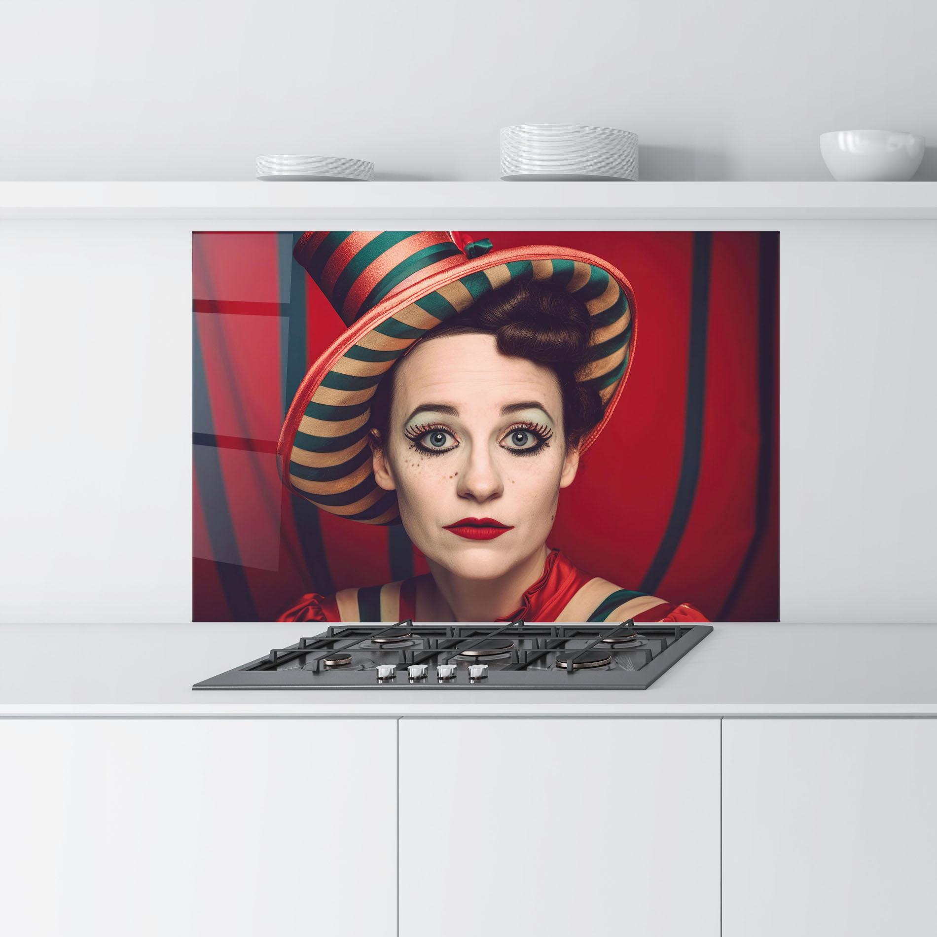 Стъклен панел за кухня Carnival Vintage Portrait mockup 9