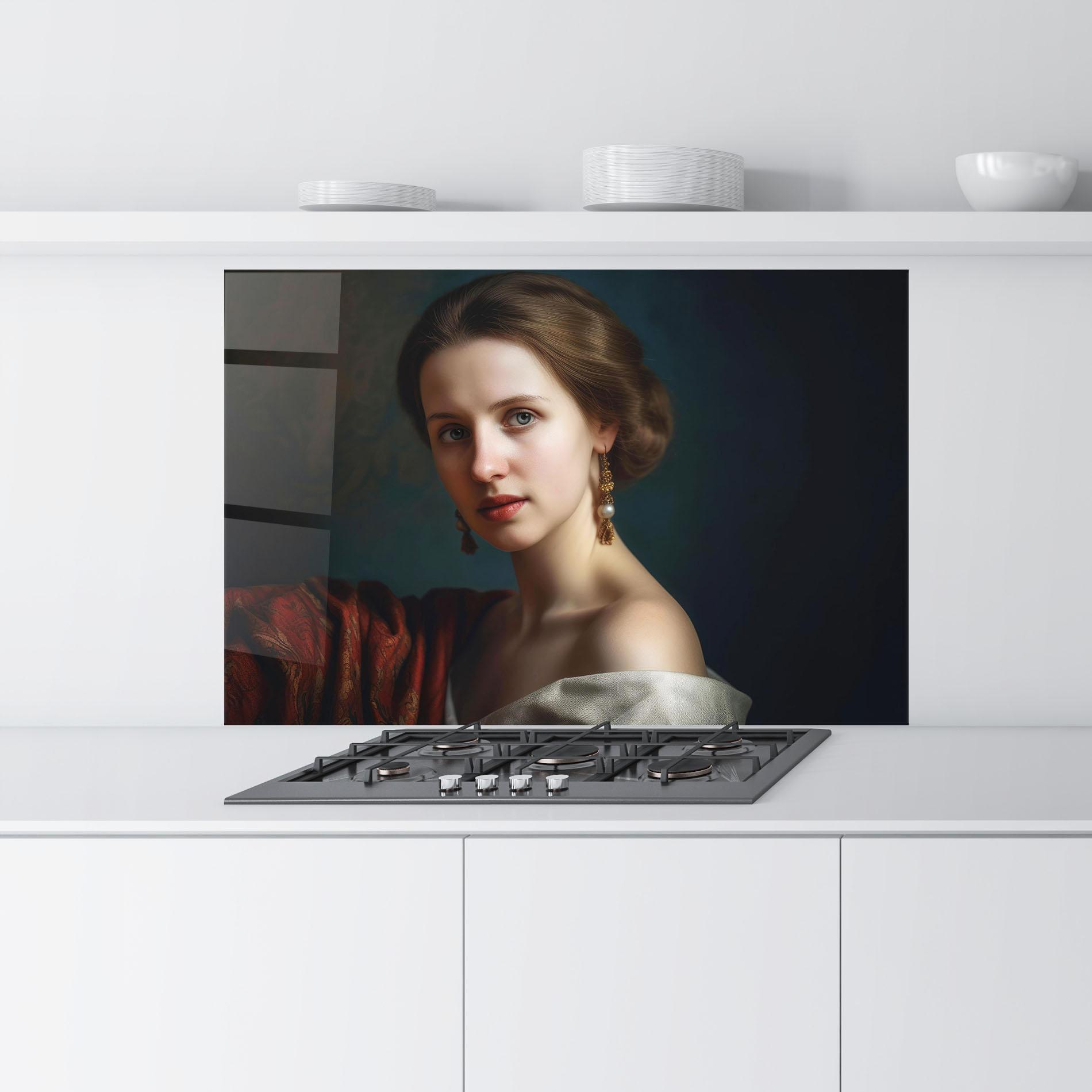 Стъклен панел за кухня Classical Painting mockup 9