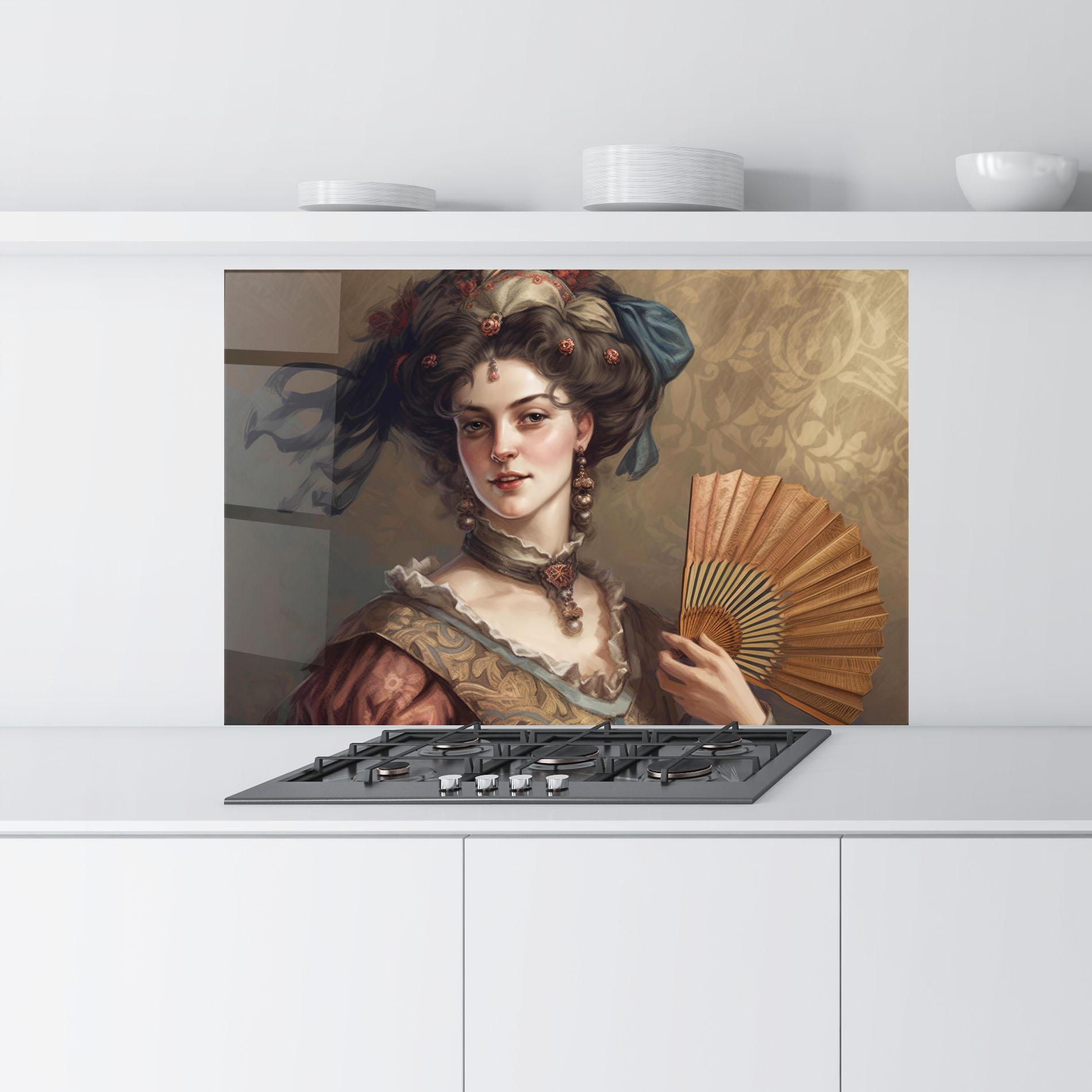 Стъклен панел за кухня Medieval Noblewoman mockup 9